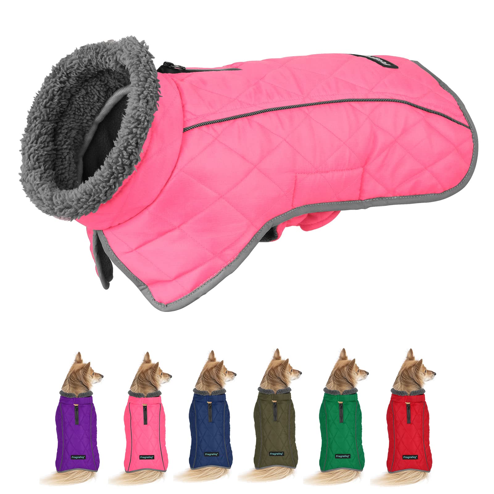 Fragralley Winter Coat - Windproof, Adjustable, Waterproof Dog Jacket With Turtleneck And Fleece For Cold Weather