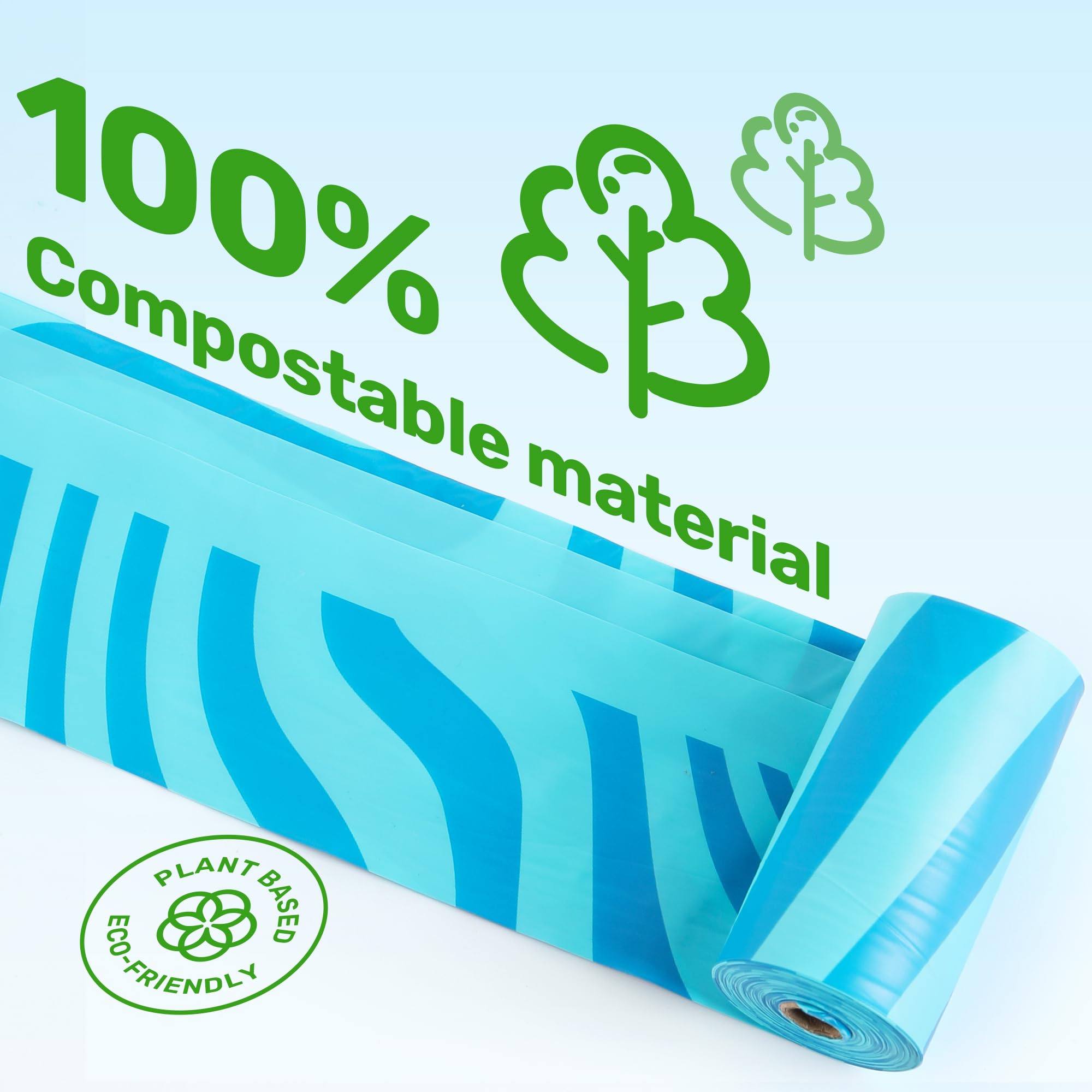 Fukumaru Compostable Pet Poop Bag 300 Count - Astm D6400 Certified Pet Waste Bags, Light Ocean Scented & Leakproof With Easy-Twi
