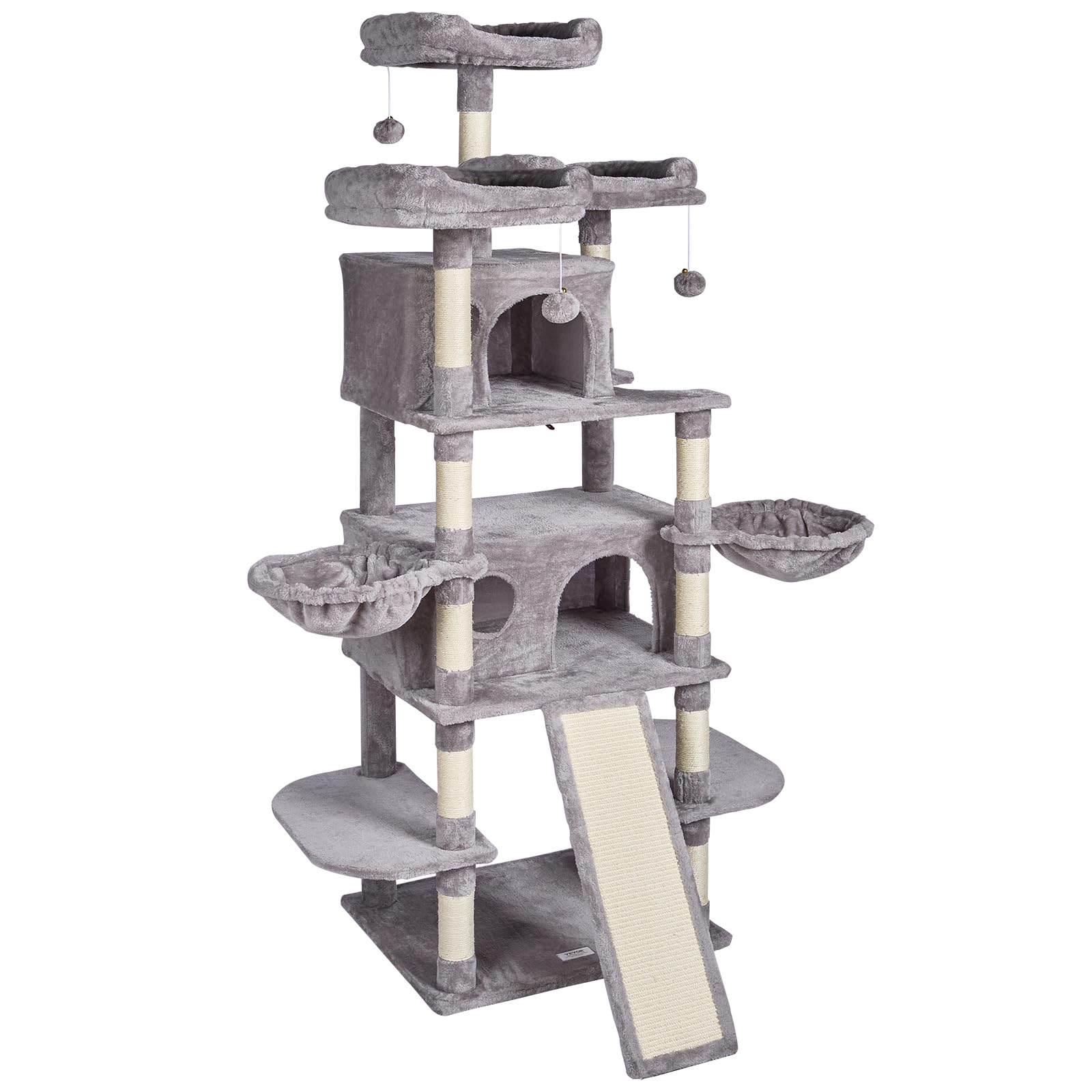 VEVOR Cat Tree 68.5 Cat Tower for Indoor Cats with Cat Condos Scratching Post