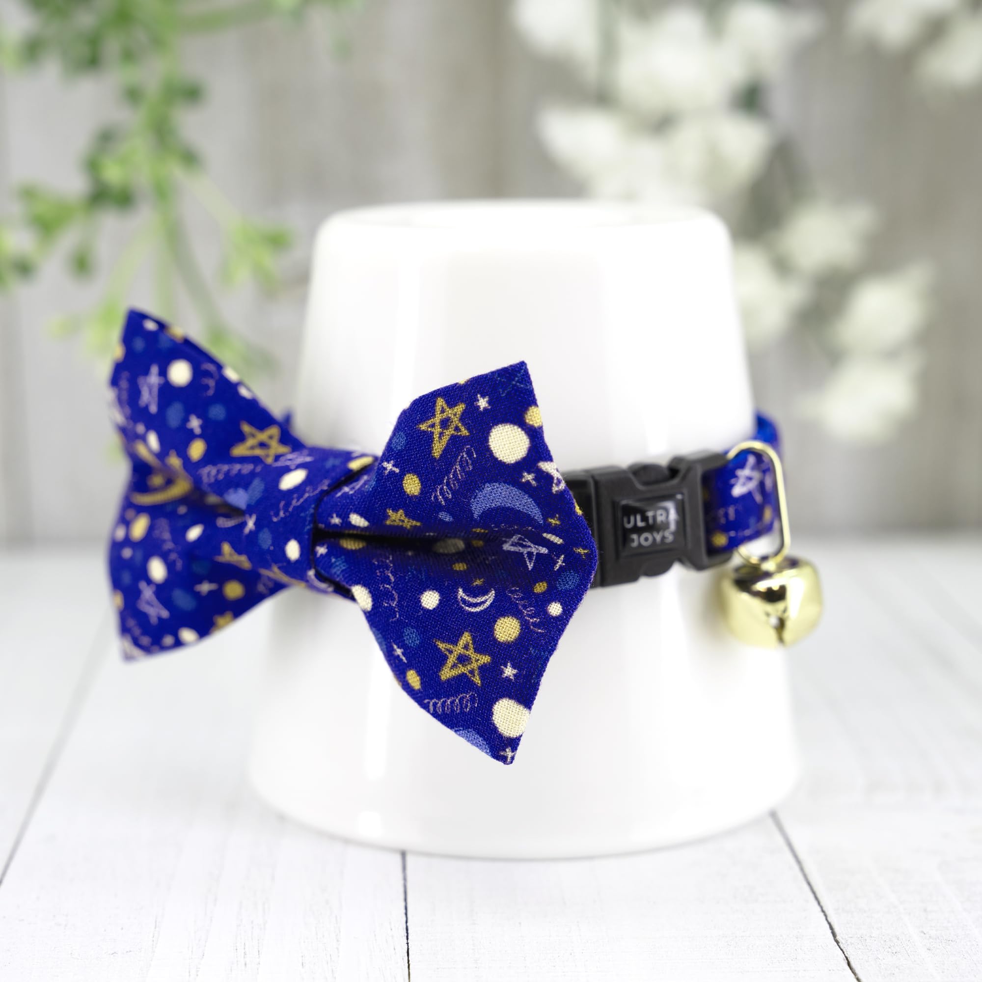 Ultra Joys Cat Collar With Bells - Breakaway & Bowtie For Cats & Kittens - Luna Small