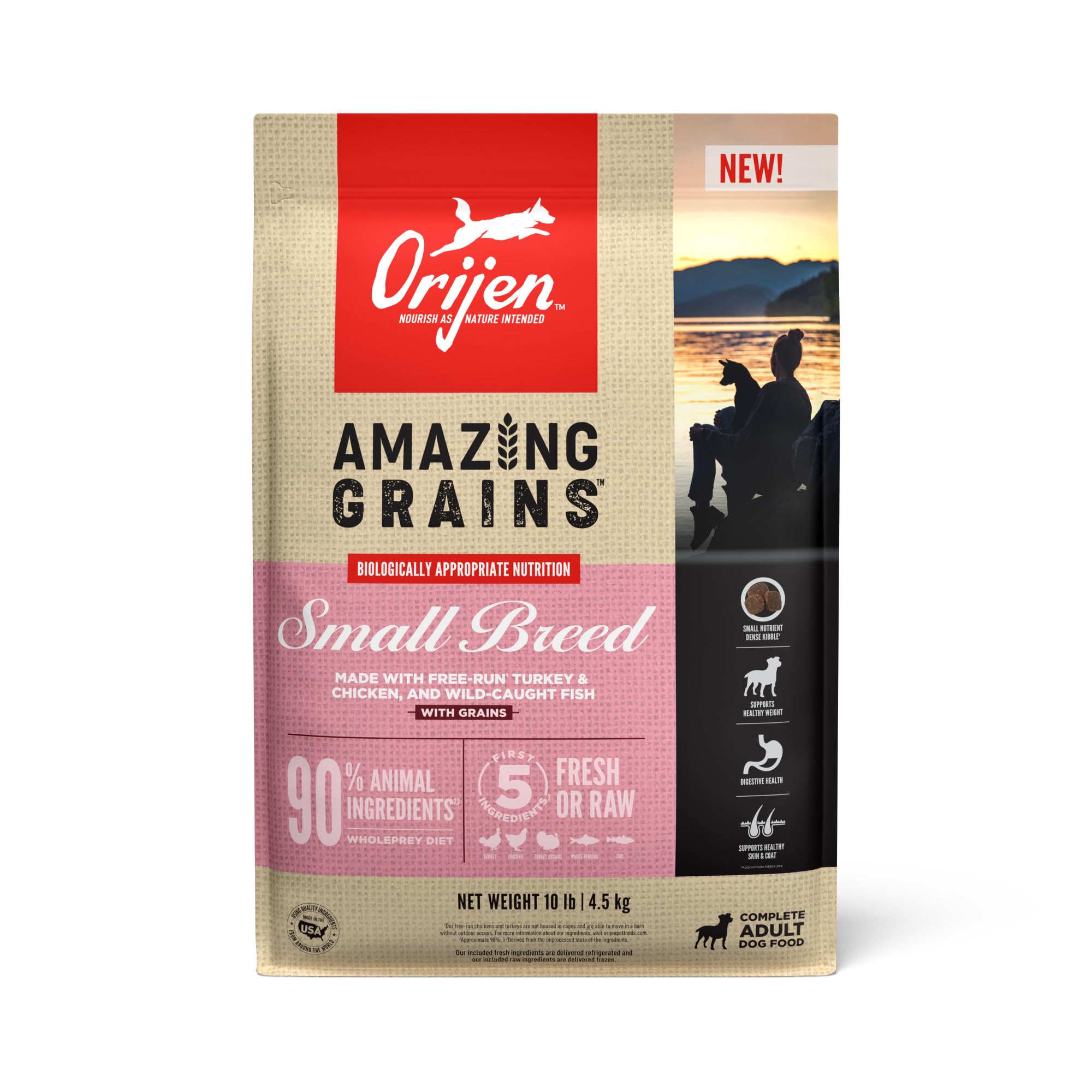 ORIJEN Amazing Grains Small Breed Dry Dog Food Recipe, 10lb
