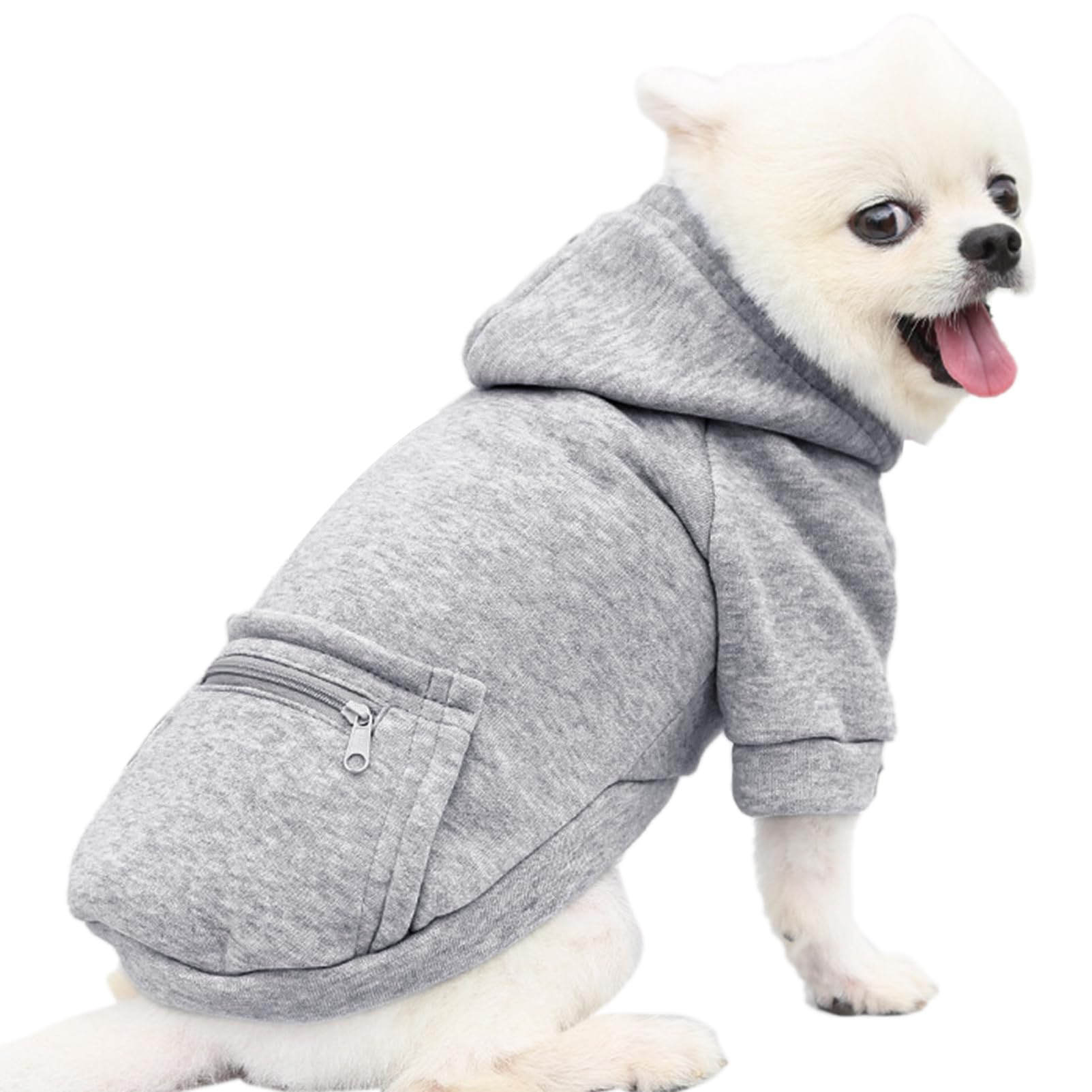 Jecikelon Pet Dog Cold Weather Coat with Pocket Winter Dog Hoodie Warm Puppy Clothes for Small Dogs Chihuahua Clothing (Small, Y