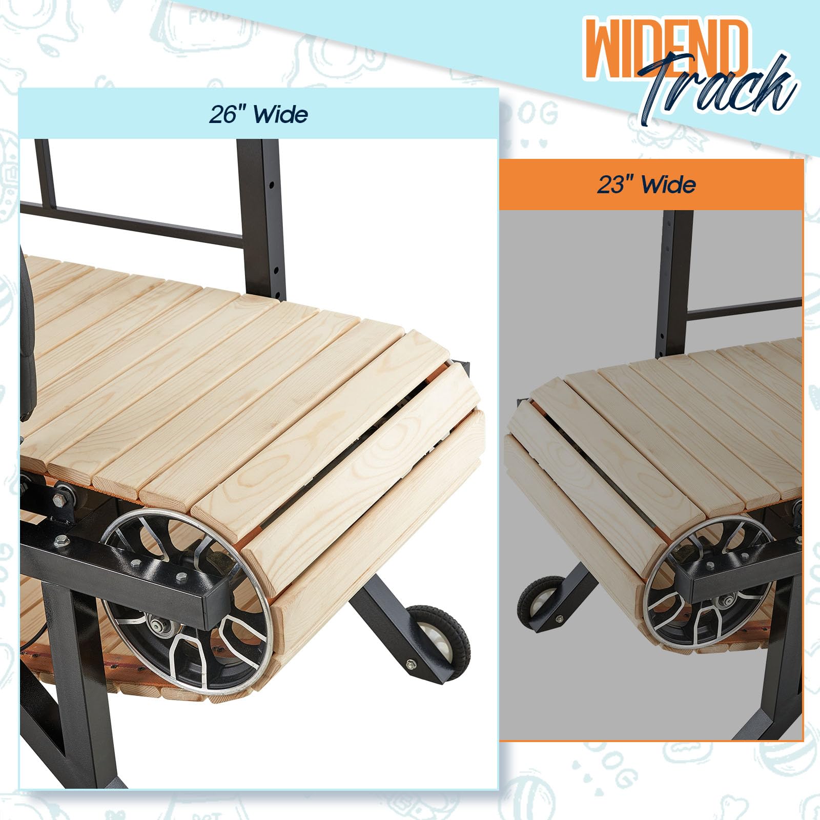 Albott Dog Treadmill for Large & Medium Dogs with Pace Adjustbable Brake and Roller Wheels, Enlarged Indoor Slatmill for Dogs to