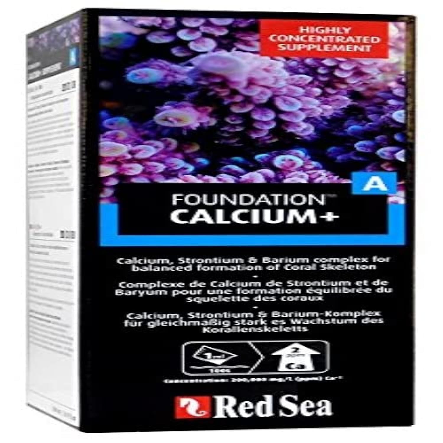 Red Sea Fish Pharm ARE22013 Reef Foundation Calcium/Strontium SupplementA for Aquarium, 500ml
