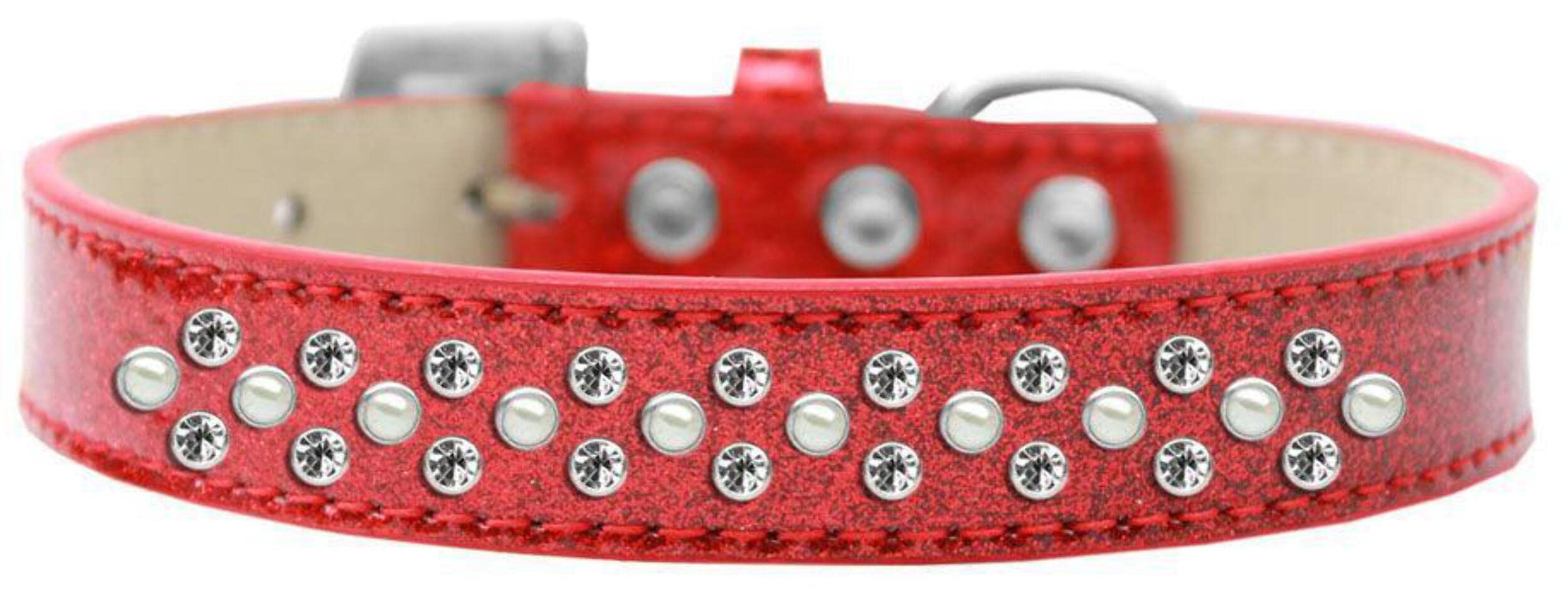 Mirage Pet Products Sprinkles Ice Cream Dog Collar with Pearl and Clear Crystals, Size 18, Purple