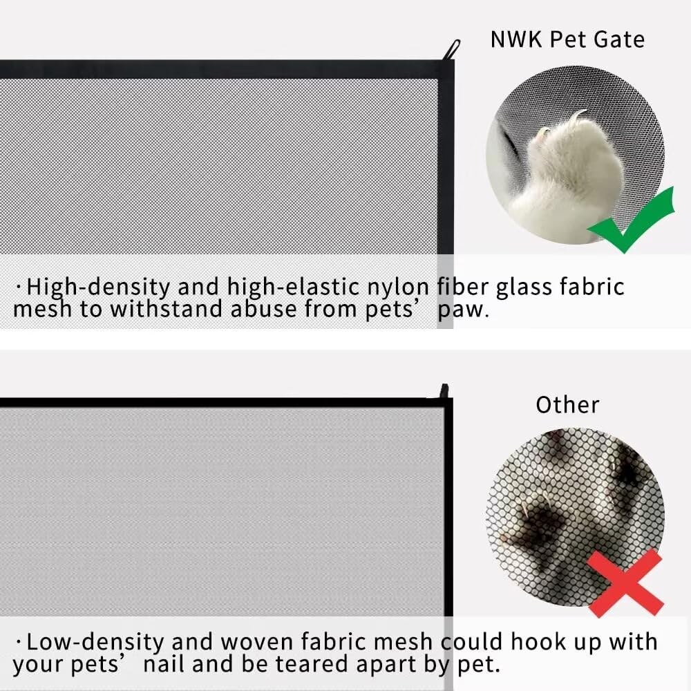 NWK Magic Dog Gate for Stairs Pet Gate for The House Providing a Safe Enclosure for Pets to Play and Rest, 6 Hooks Design (2, 35
