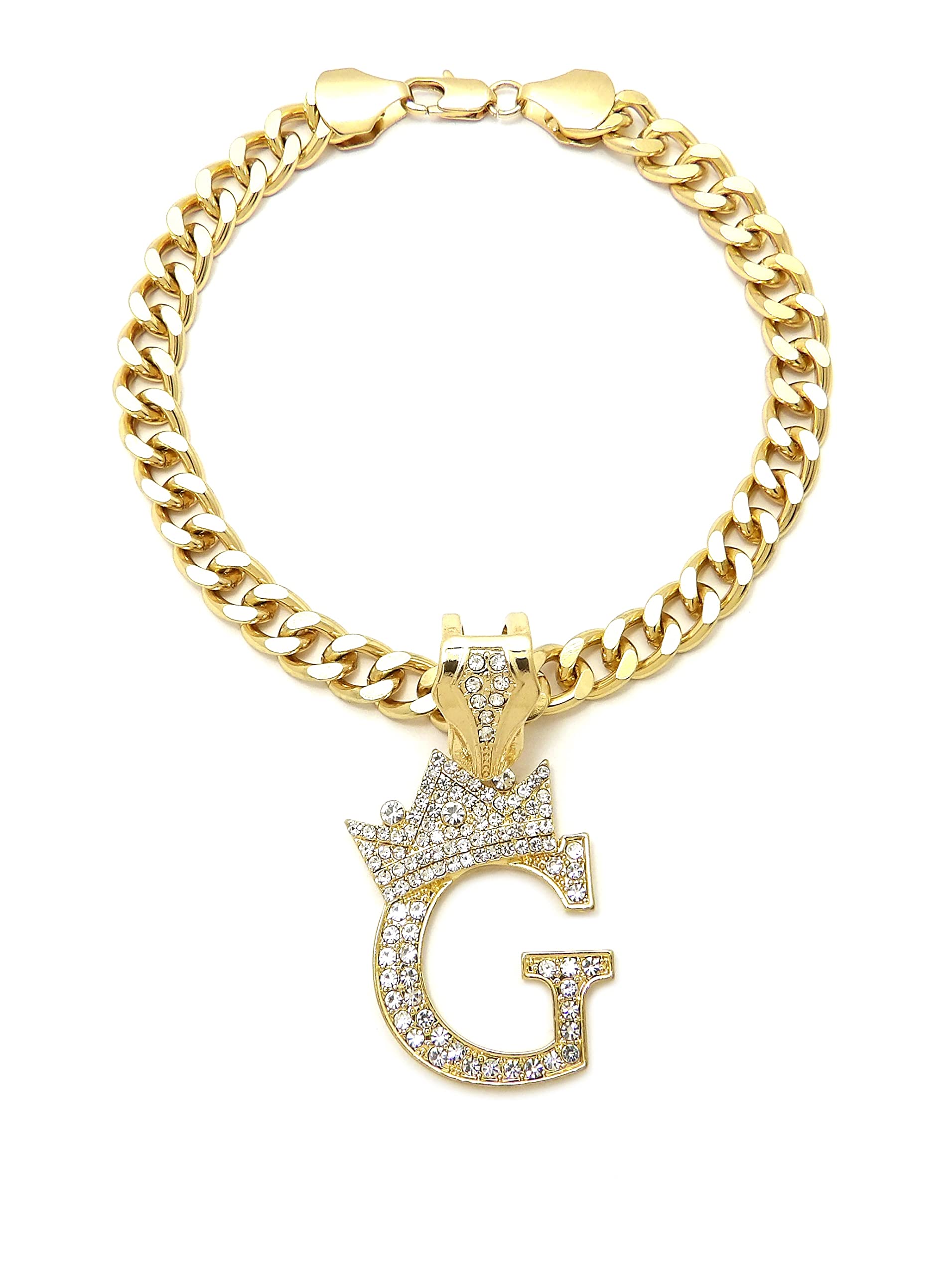 Initial Letter Cuban Chain Dog Chain Pet Chain Pet, Cat, Puppy Necklace (G, 20'')