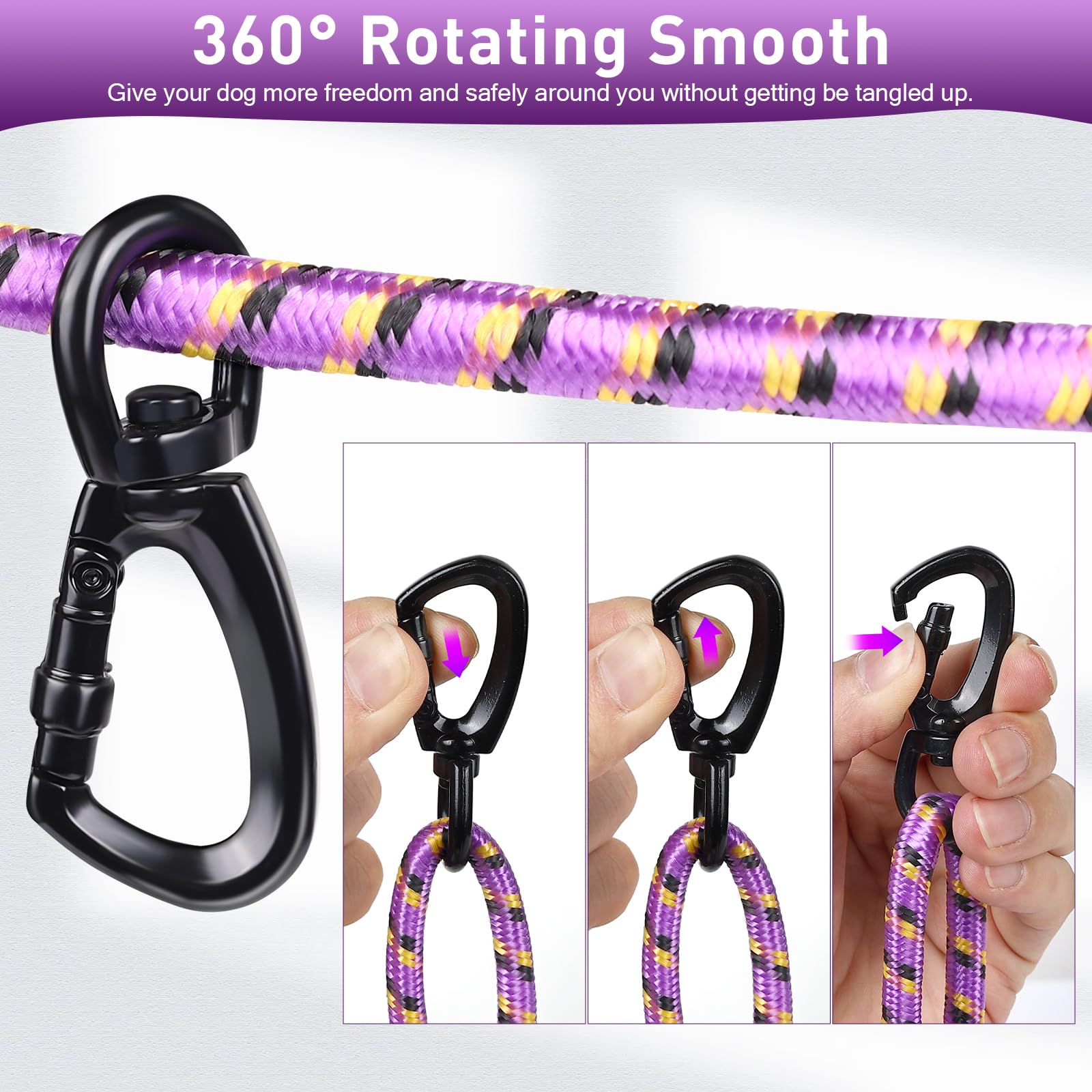 Dog Tie Out Cable For Camping 100Ft, Dog Runner For Yard Hold Up To 350Lbs, Portable Camping Essentials For Outside
