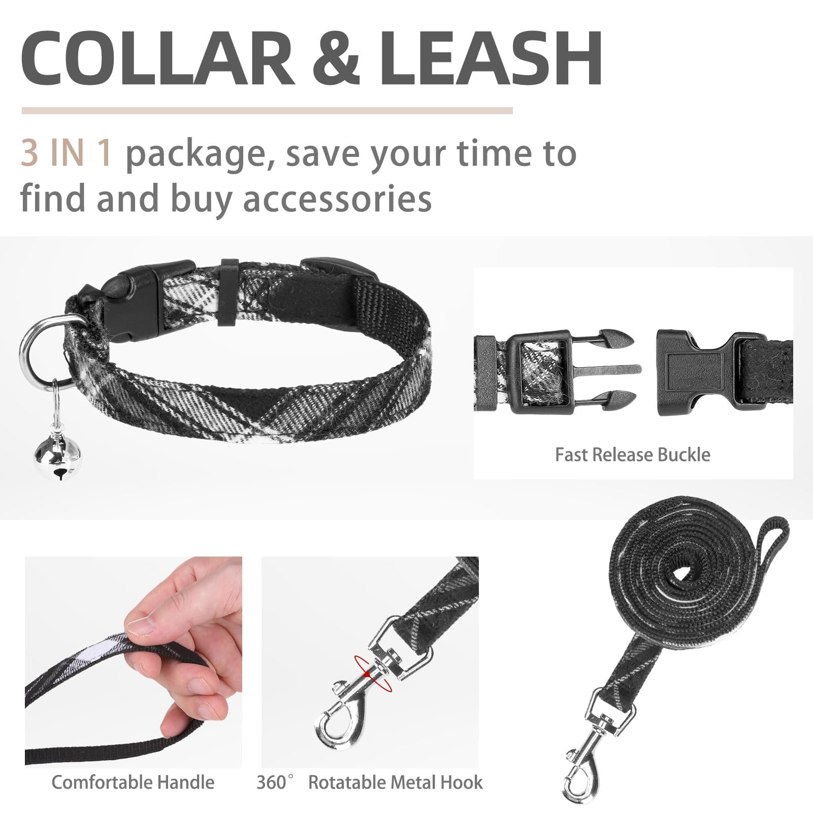 Pupteck Adjustable Dog Harness Collar And Leash Set Step In No Pull Pet Harness For Small Medium Dogs Puppy And Cats Outdoor Walking Running, Soft Mesh Padded Reflective Vest Harnesses, Black Xxs