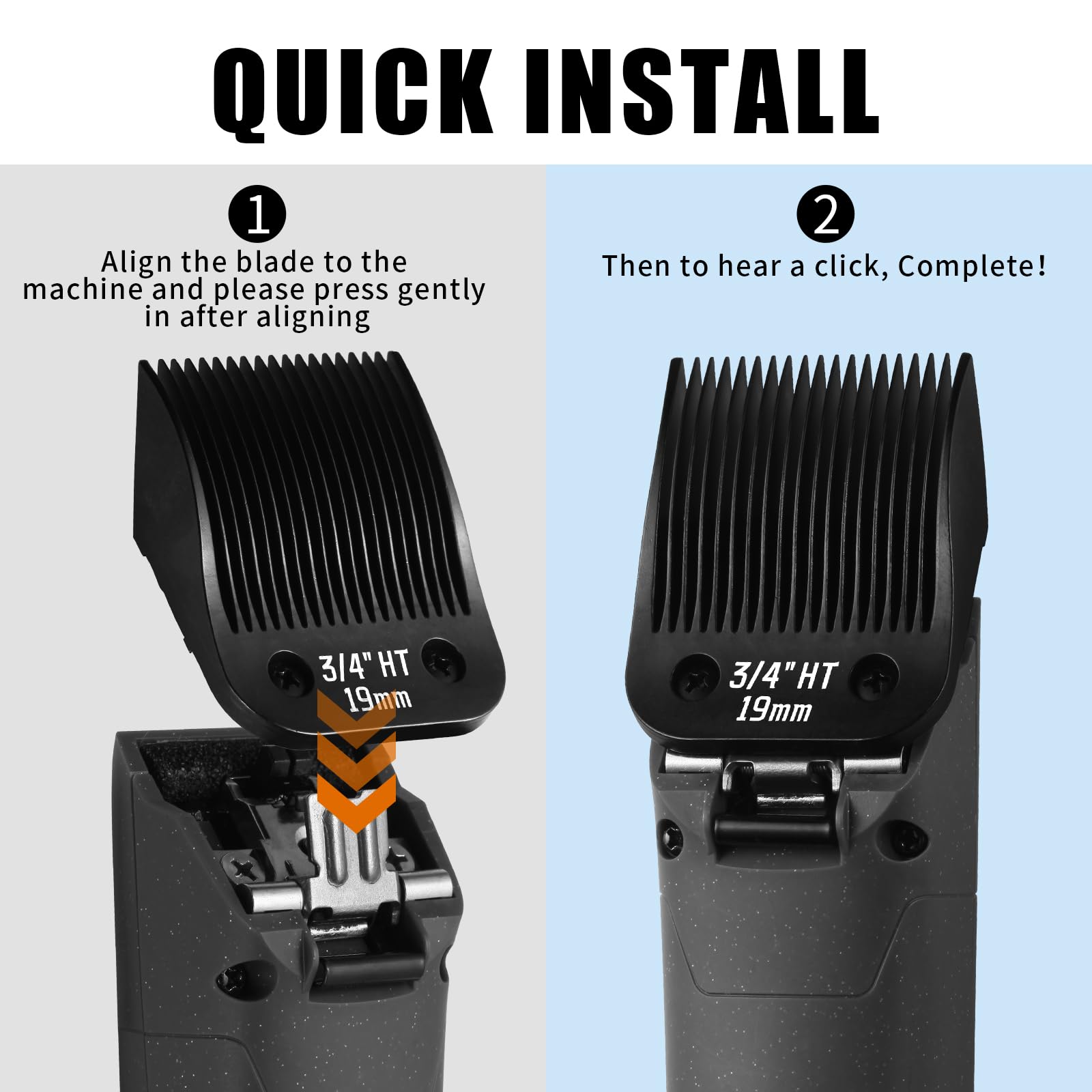 Yaziyir 3 Pack 3/4Ht Detachable Dog Grooming Steel Blades,Compatible With Andis,Oster A5,Wahl Km-10 Series,Cut Length 3/4' 19Mm