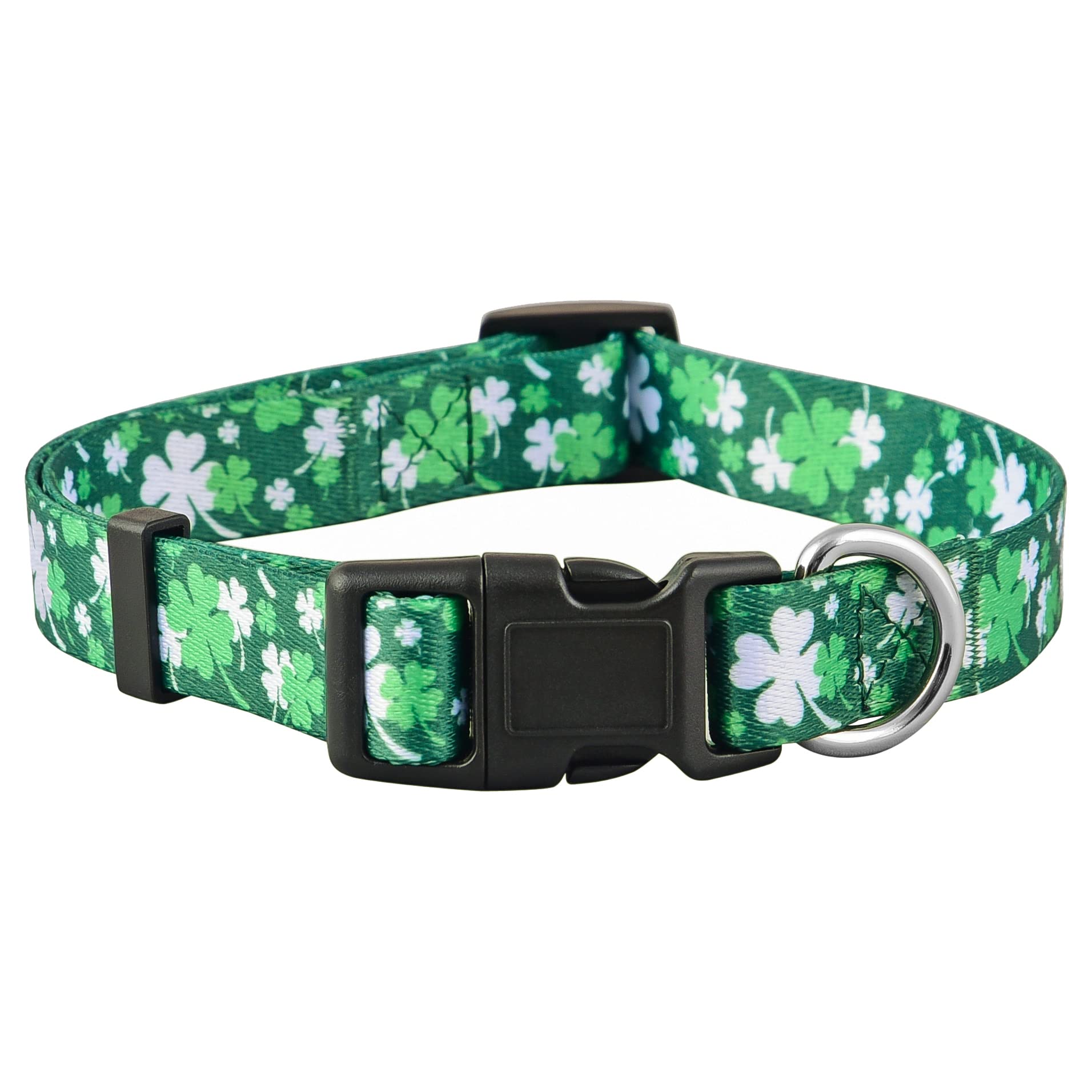 St Patricks Day Dog Collar With Bowtie, Gift Decor For Irish, Lucky Clover Shamrock Bow Tie (Large, St. Patrick'S Mixed Clover)