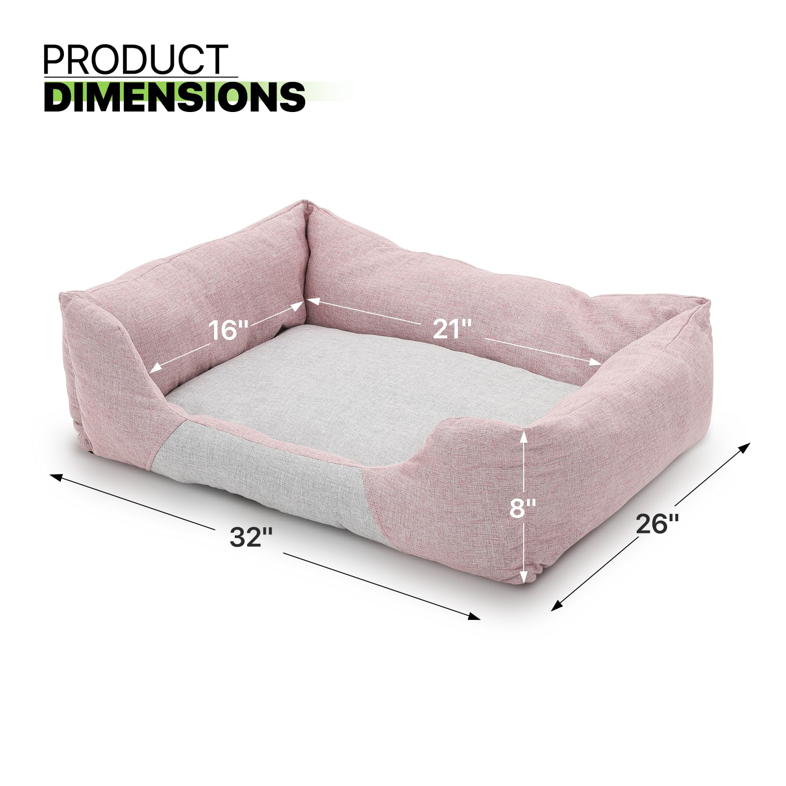 Magshion Calming Dog Beds For Large Dogs & Cats, Comfy Pet Sofa Bed, Machine Washable & Non-Slip Bottom Pet Couch, Durable Scrat