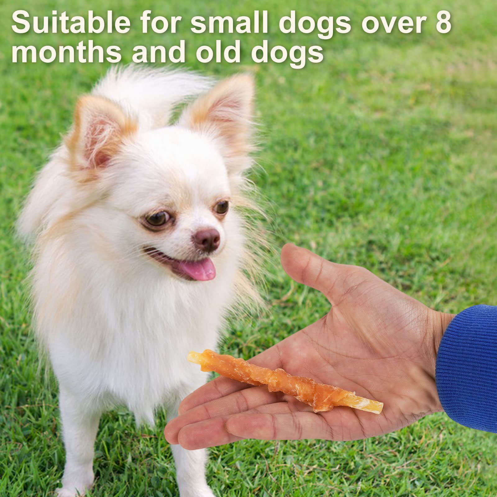 MON2SUN Rawhide Free Dog Treats Chicken Wrapped Cod Sticks for Small Dogs Healthy Training Treats Soft Snacks (14.11 Ounce -Pack