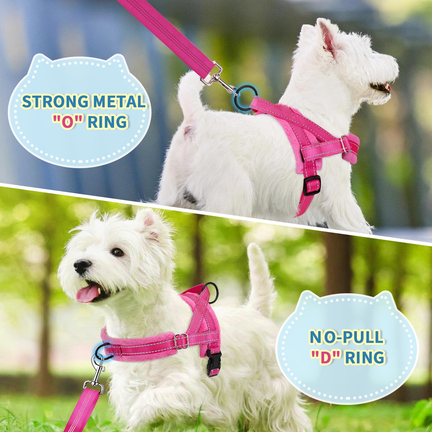 SlowTon No Pull Dog Harness & Leash Set, Medium, Nylon, Reflective, Adjustable, Black