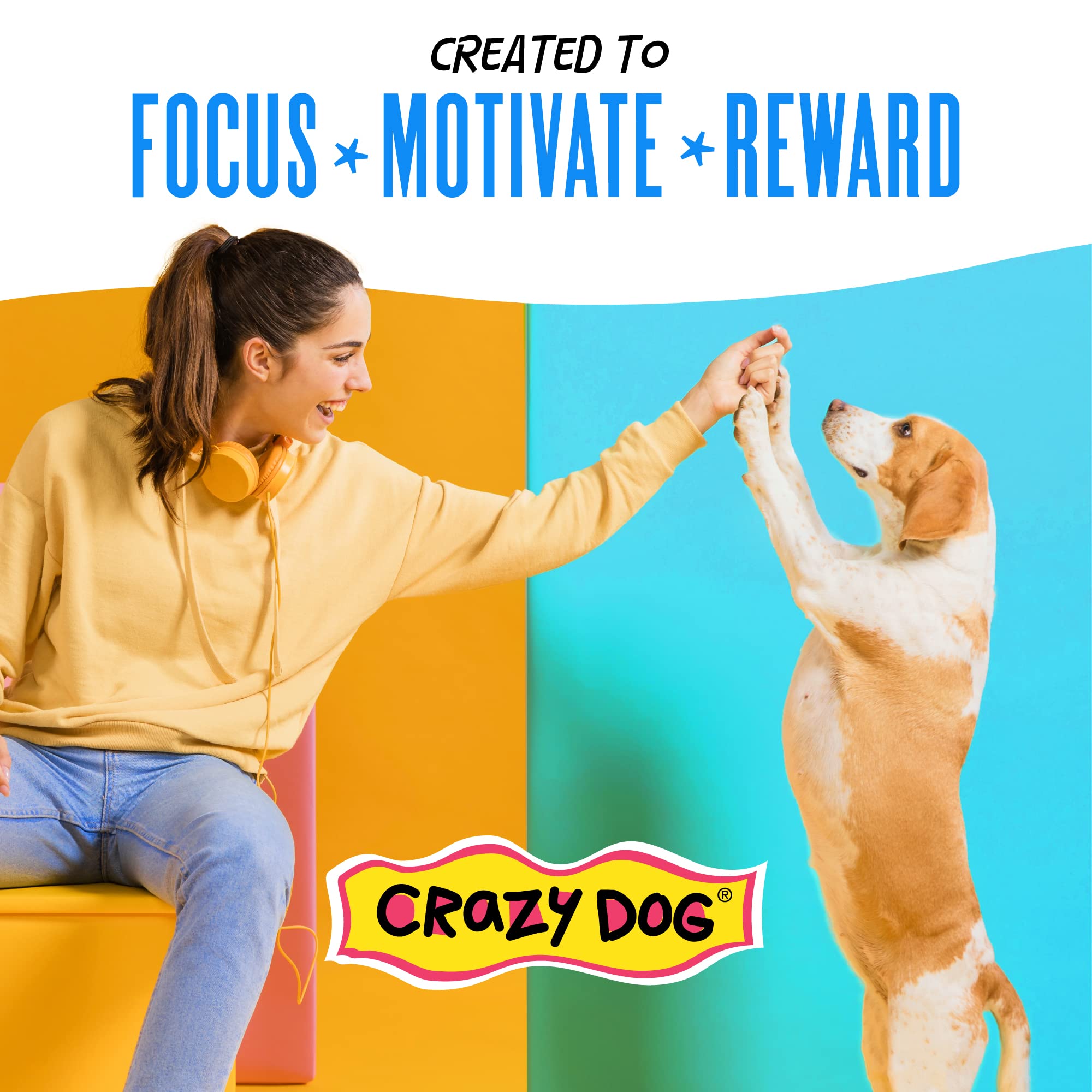 Crazy Dog Mini Train-Me! Training Treats 4 oz. Pouch, Beef Flavor, with 200 Treats per Bag, Recommended by Dog Trainers