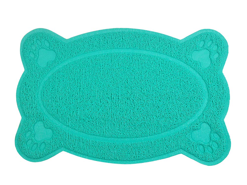 Cat Litter Box Debris Catcher Mat,Kitty Scatter Control Rug,16X10 Inches,5 Colors Available (Turquoise)