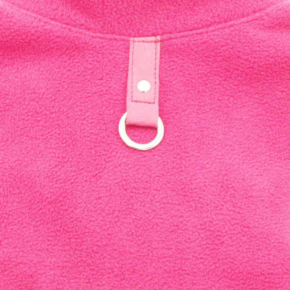 Dog Fleece Vest Soft Winter Jacket Sweater With D-Ring Leash Cold Weather Coat Hoodie For Small Medium Large Dogs Dark Pink Larg