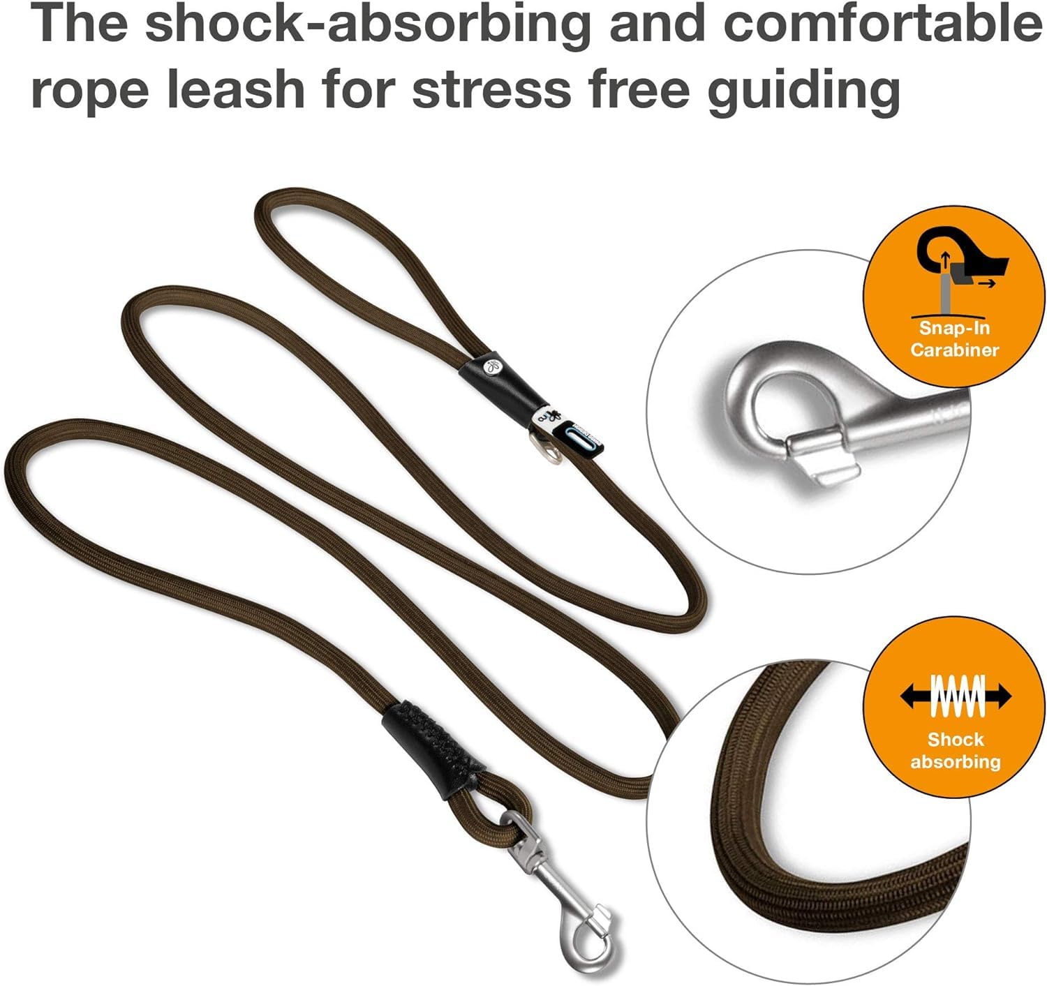 Stretch Comfort Leash Brown M