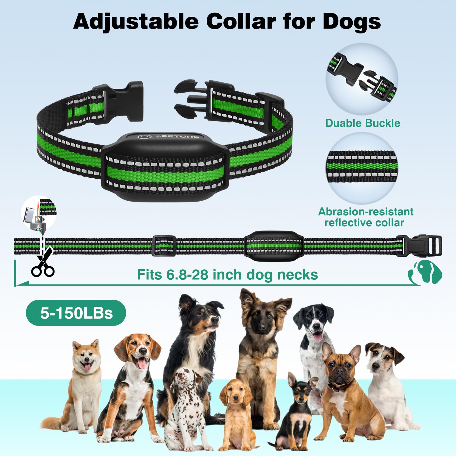 3 Dogs Shock Collar with Remote 3 Pack - 3300FT Rechargeable, IPX7 Waterproof Dog Training Collar with Fashlight, E Collar for S