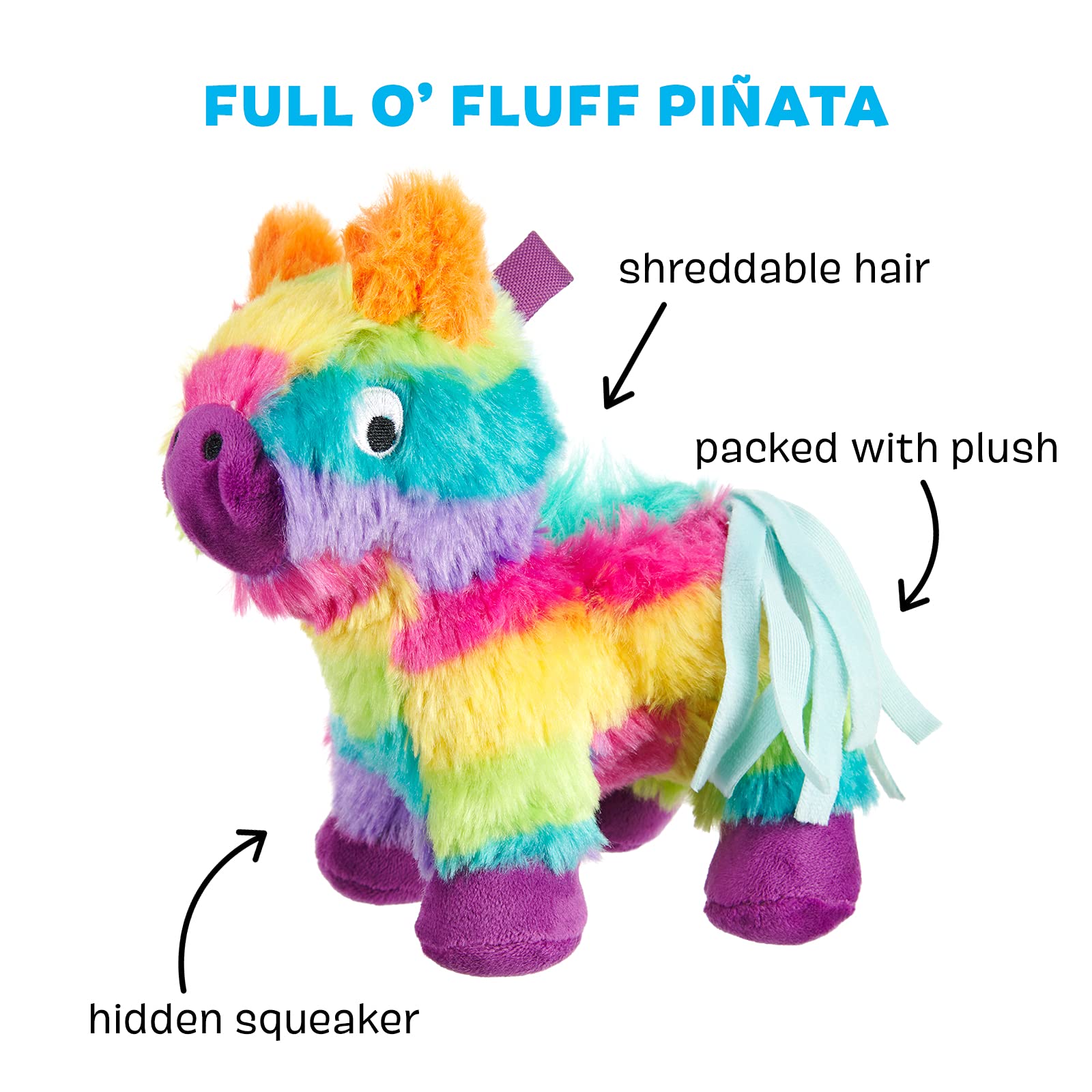 Barkbox Plush Squeaky Dog Toys - Large Dog Chew Toy, Full O' Fluff Piñata
