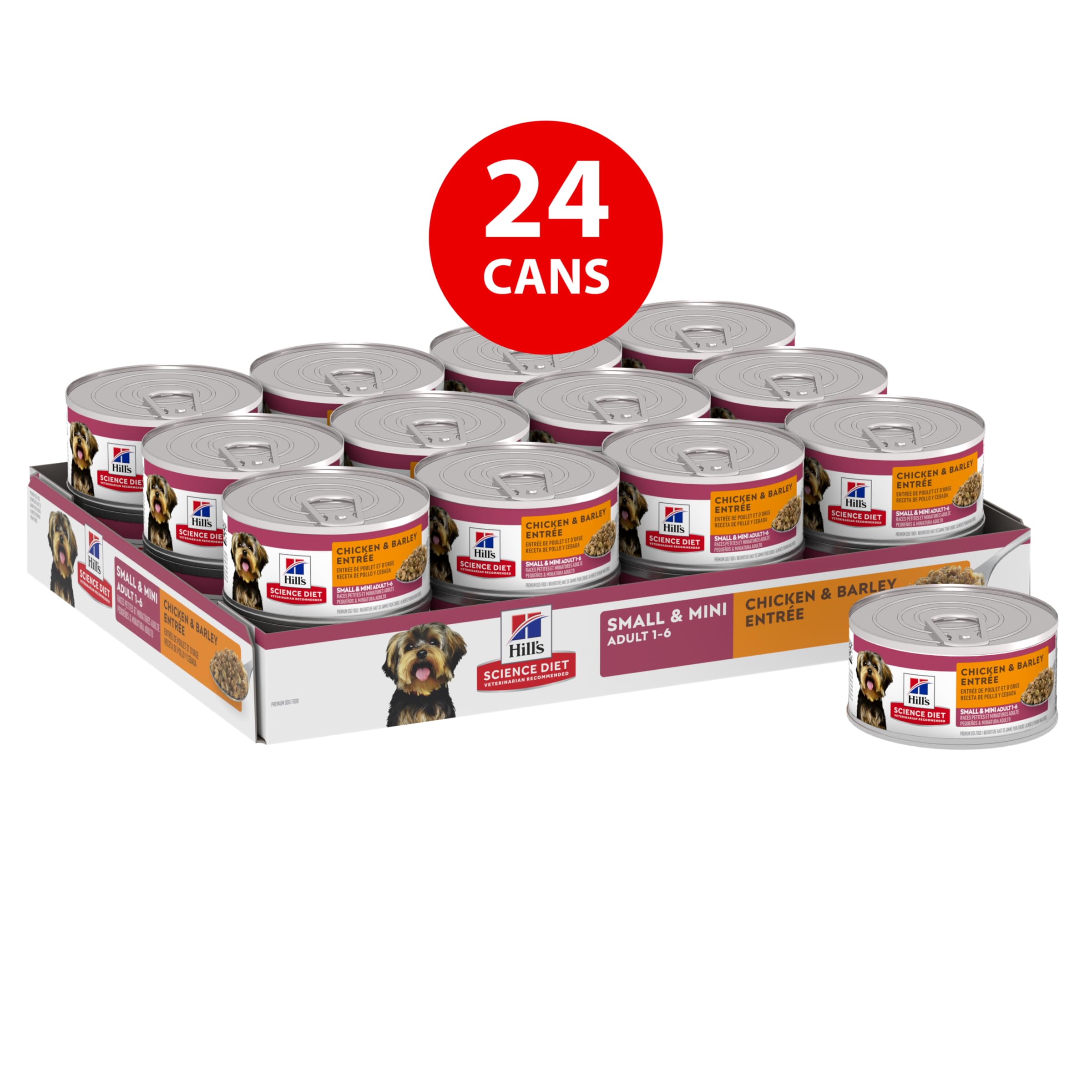 Hills Science Diet Adult Small Paws Chicken & Barley Entree Canned Dog Food, 5.8 oz., Case of 24
