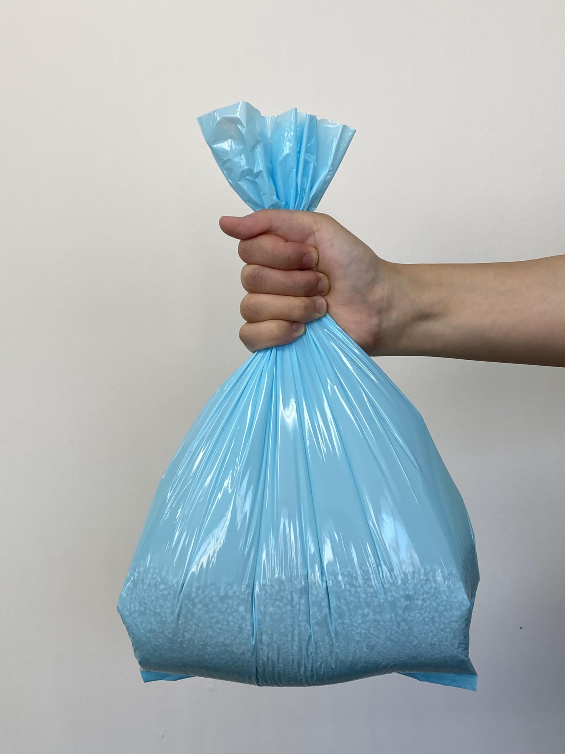 BOS Cat Waste Disposal Bags - Durable, Unscented, Light Blue, 90 Count (Pack of 1), Model BOS-A008A-US