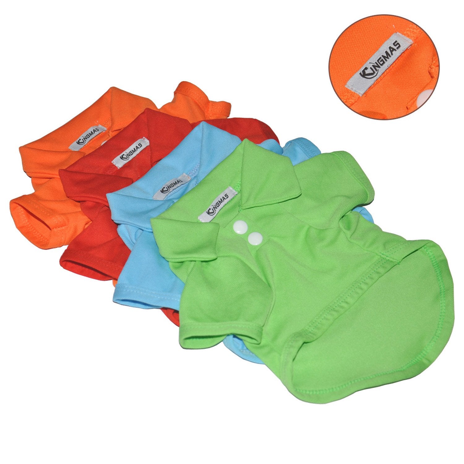 Kingmas 4 Pack Dog Shirts Pet Puppy T-Shirt Clothes Outfit Apparel Coats Tops - X-Small