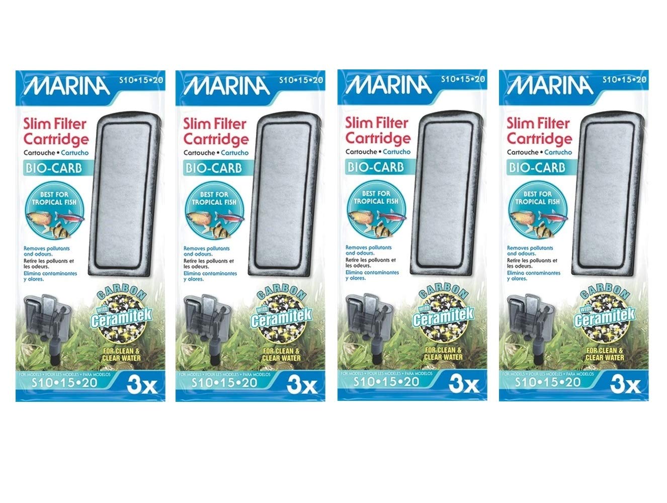 Marina Slim Filter Carbon Plus Ceramic Cartridge (12-Count)