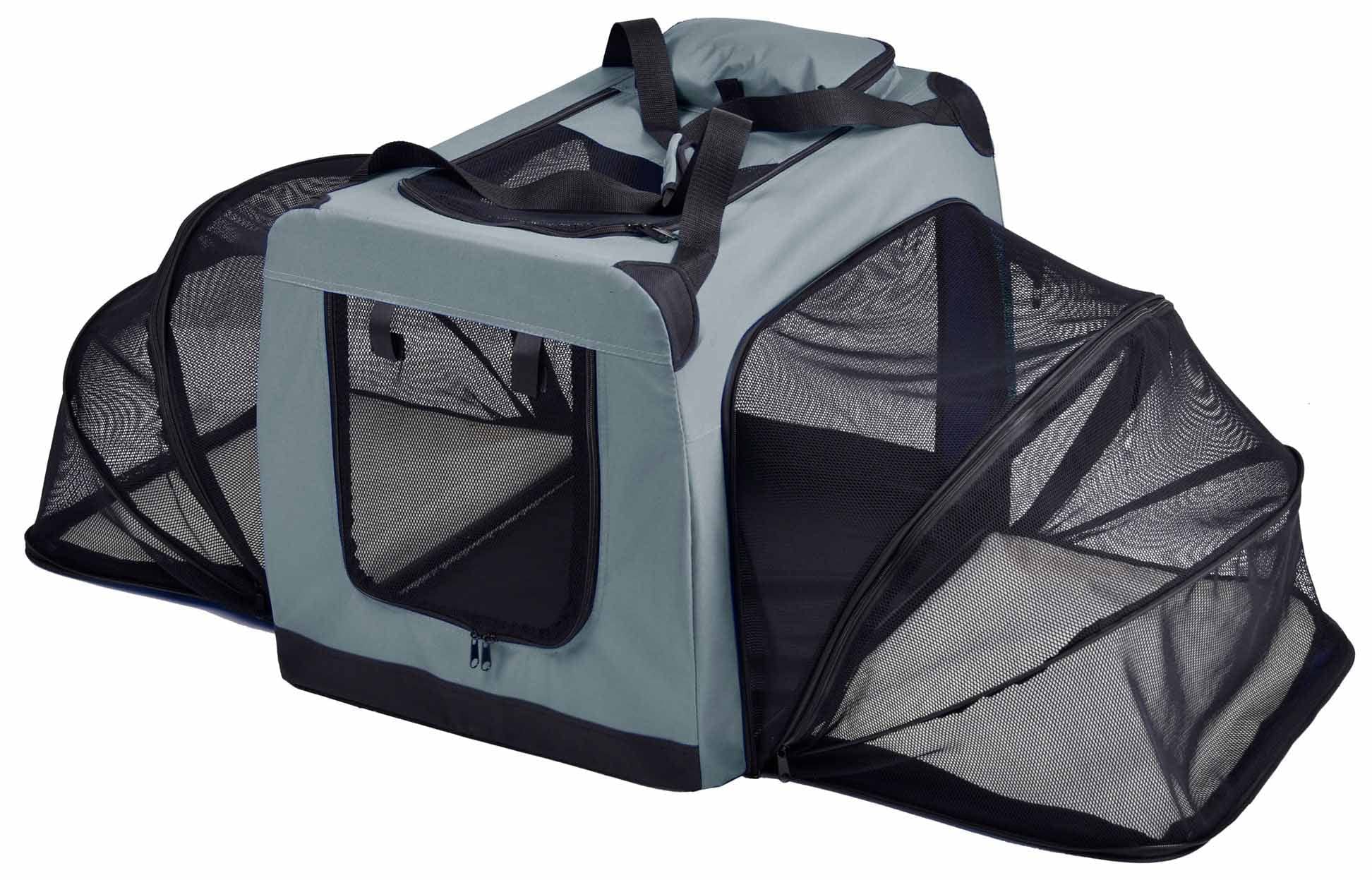 Pet Life Hounda Accordion Metal Framed Soft-Folding Collapsible Dual-Sided Expandable Pet Dog Crate(D0102H70HV7.)