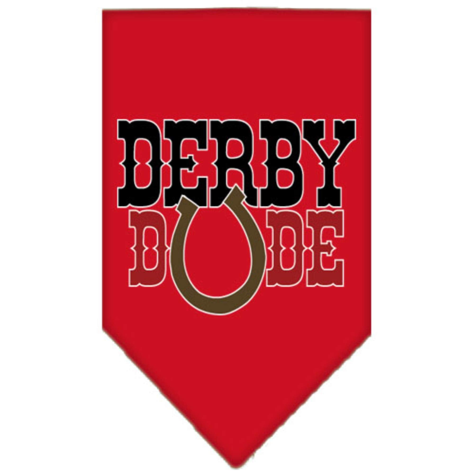 Mirage Pet Product Derby Dude Screen Print Bandana Red Large