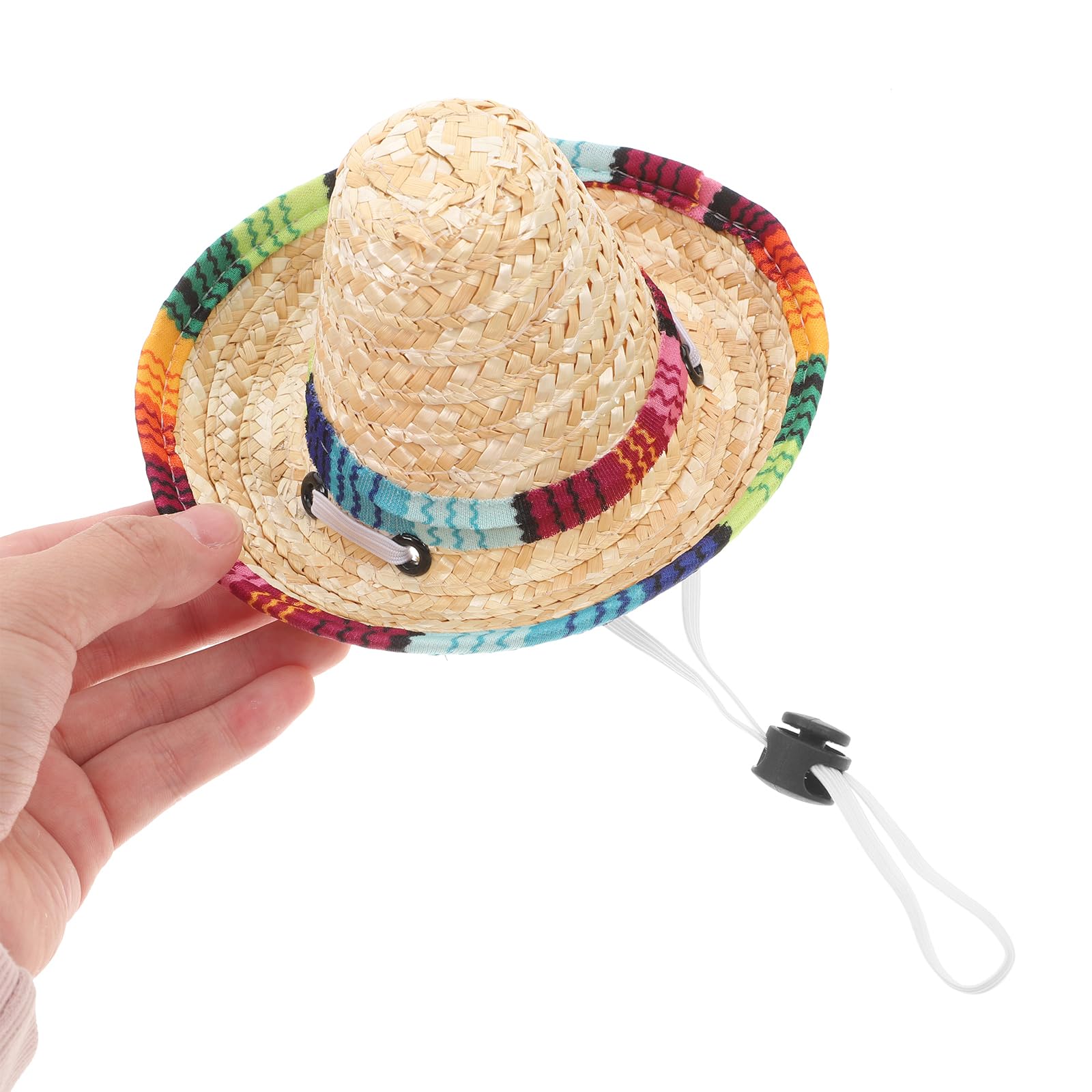 Popetpop Dog Sombrero Hat- Pet Mexican Sombrero Cap, Dog Sun Hat With Adjustable Chin Strap, Party Straw Hats For Small Dogs Pup