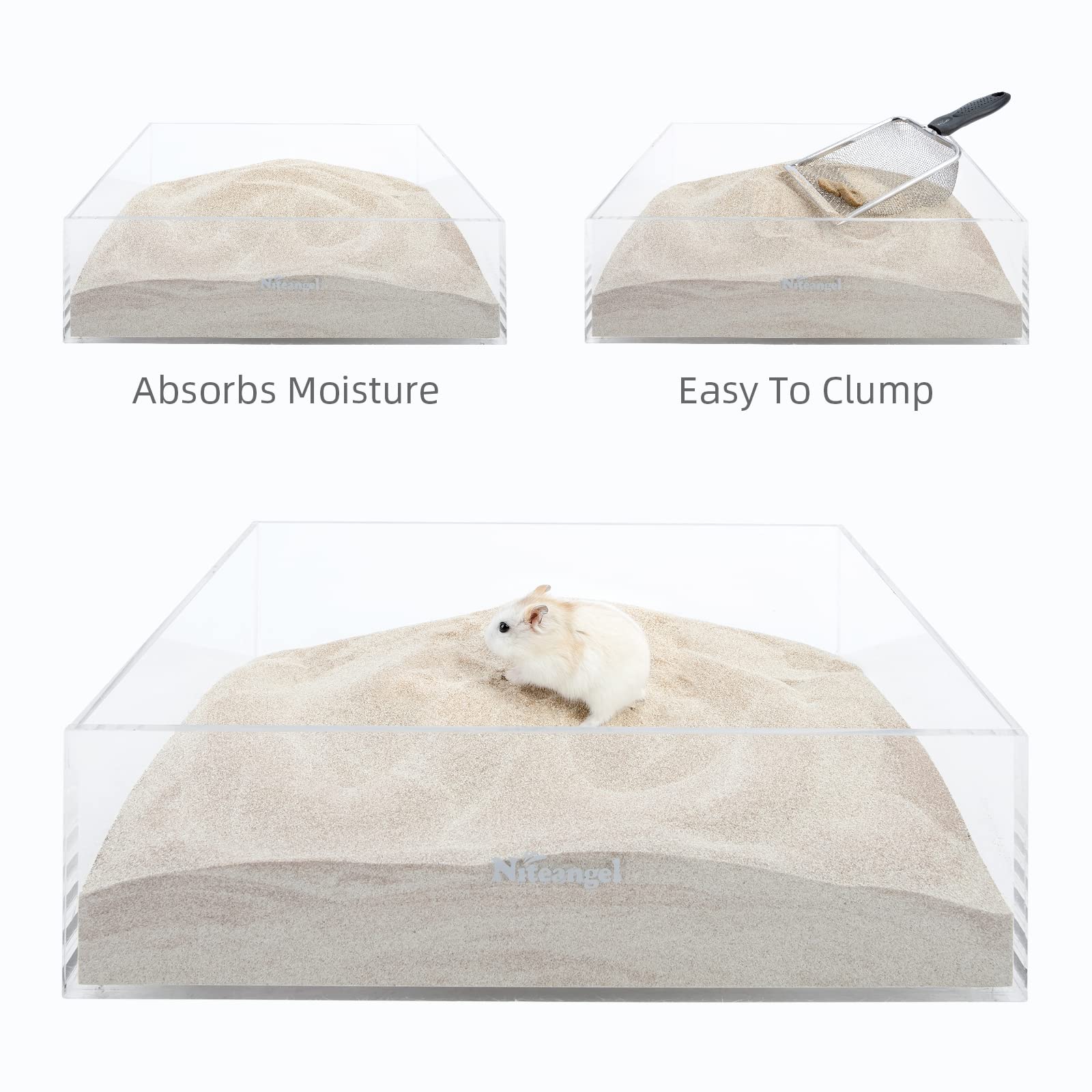 Niteangel Hamster Desert Bath Sand | No-Dust Bath Or Potty Litter Sand For Hamster Chinchillas Gerbil Mice Degu Or Other Small Pets