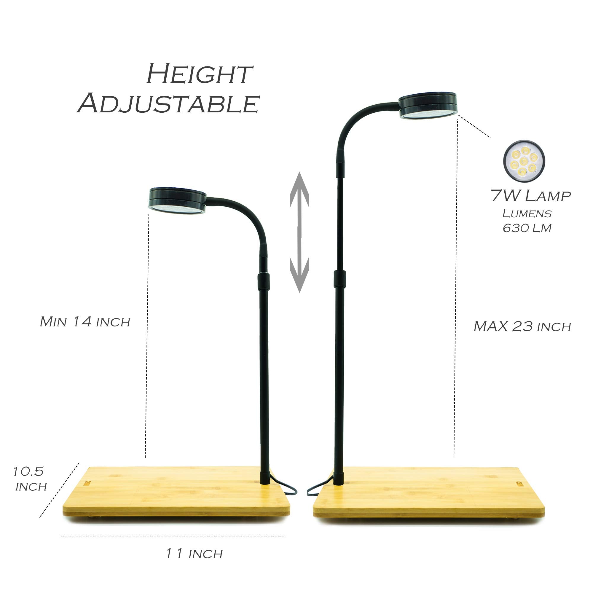 Hiro Aquatics Height Adjustable Full Spectrum Nano Led Light, Fits Nano Tanks, Wabi Kusa, Potted Plants, Betta Tanks