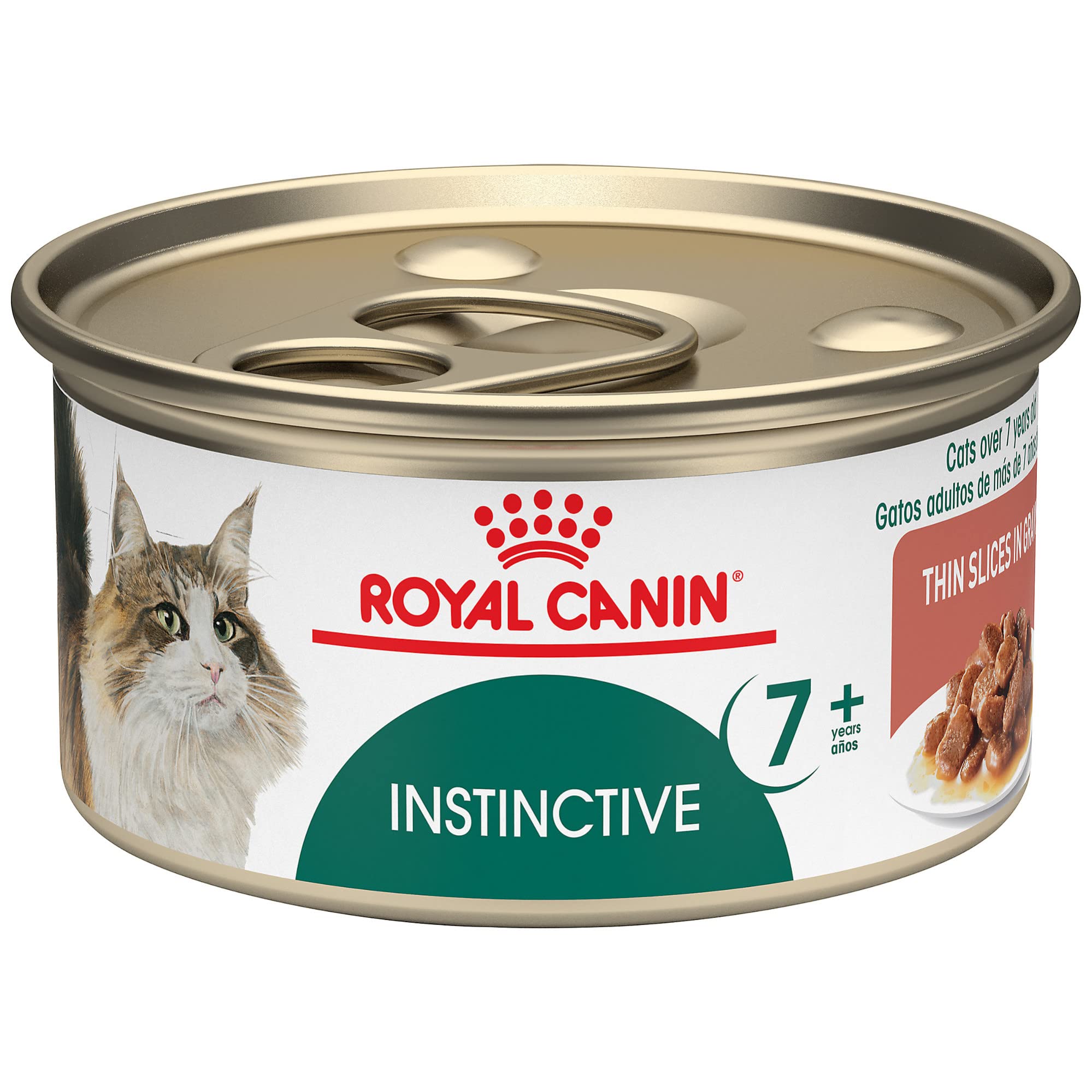 Royal Canin Feline Health Nutrition Instinctive 7+ Mature Thin Slices in Gravy Cat Food, 3 oz (Pack of 24)