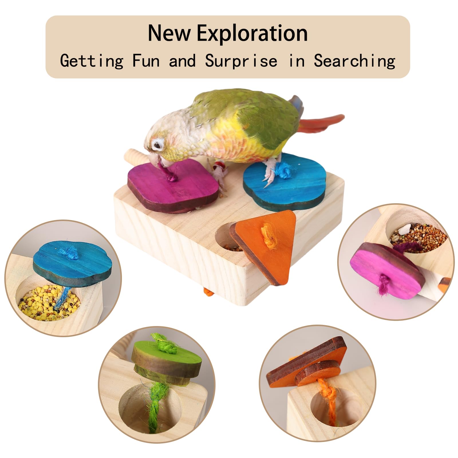 YOOSO WING Birdie Puzzle Feeder - Interactive Foraging Toy for Parrots, Parakeets, Cockatiels, Conures | Mental Enrichment & Sti