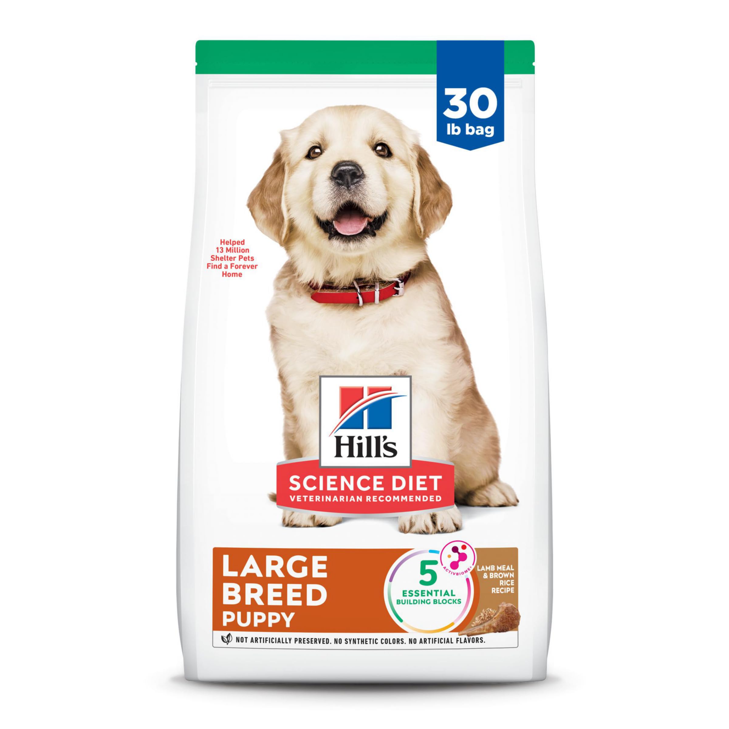 Hills Science Diet Puppy, Large Breed Puppy Premium Nutrition, Dry Dog Food, Lamb & Brown Rice, 30 lb Bag