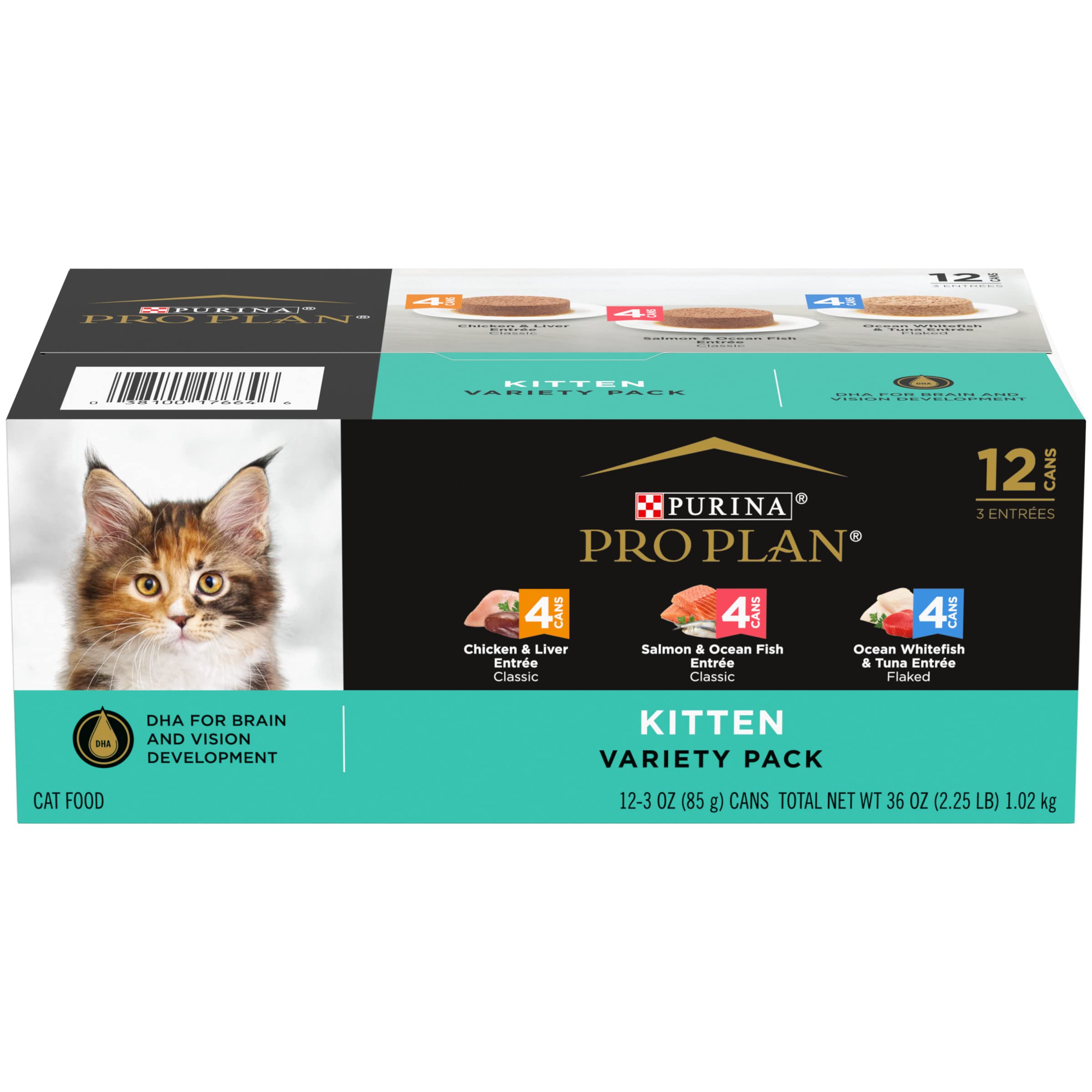Purina Pro Plan High Protein Wet Kitten Food Variety Pack, DEVELOPMENT Kitten Favorites - (2 Packs of 12) 3 oz. Cans
