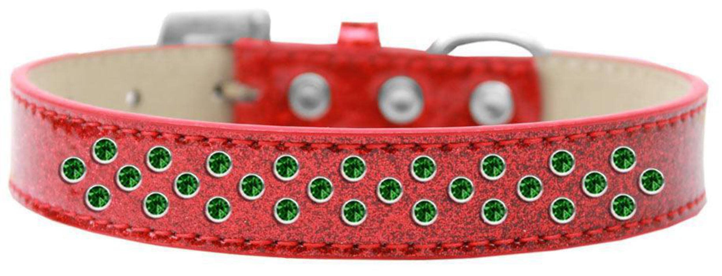 Dog, Puppy & Pet Ice Cream Collar, Emerald Green Crystal Rimsets Sprinkles Red 20