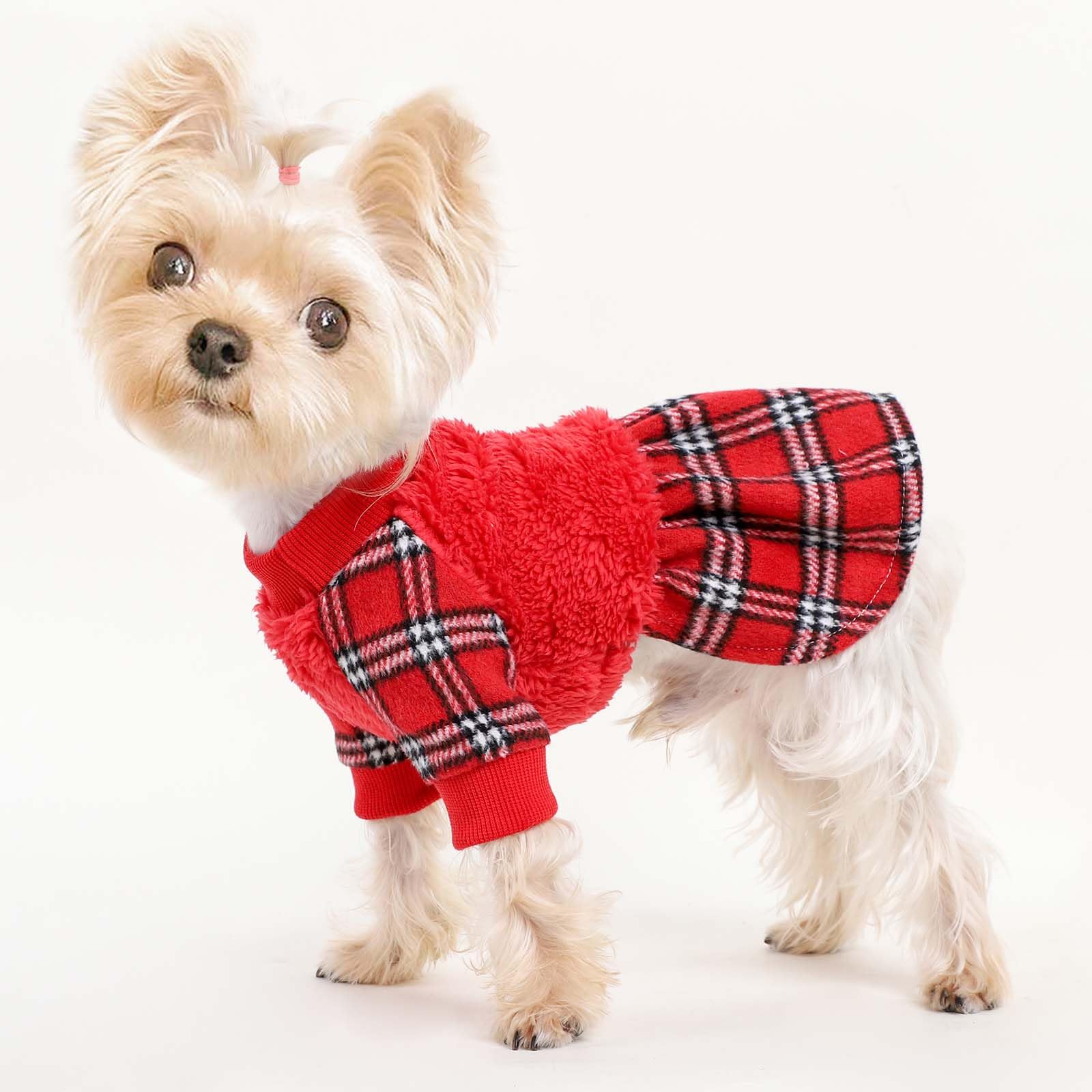 Shifenmei Dog Christmas Sweater-Winter Dog Clothes For Small Dogs Girl - Fall Dog Sweater Dress - Dog Christmas Outfit - Dog Swe