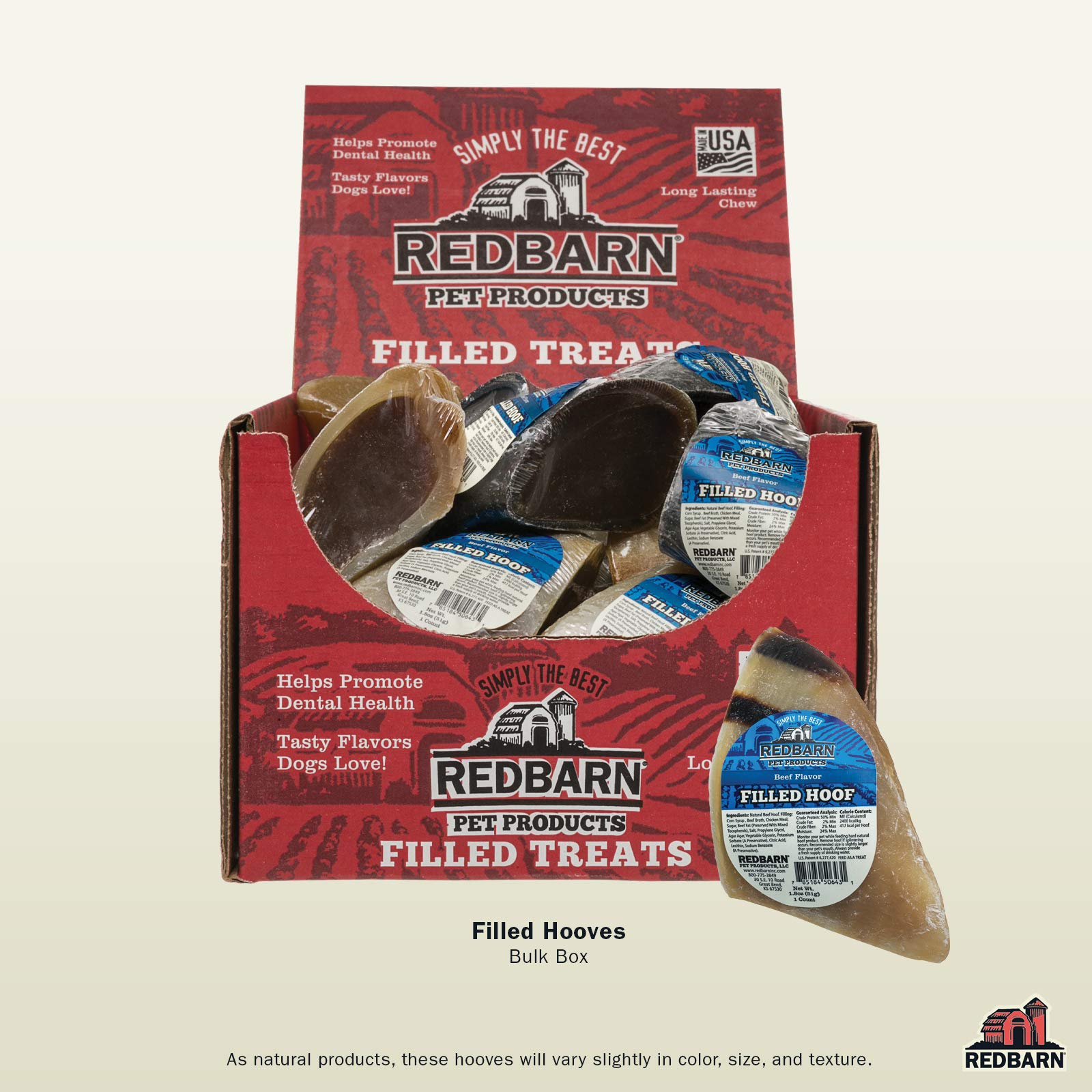 Redbarn Filled Hooves-Beef, Pack of 25