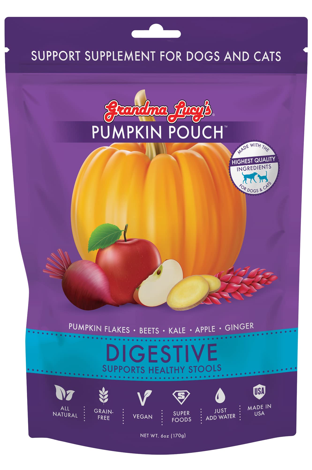 grandma lucys Pumpkin Pouch Digestive 6oz,Purple