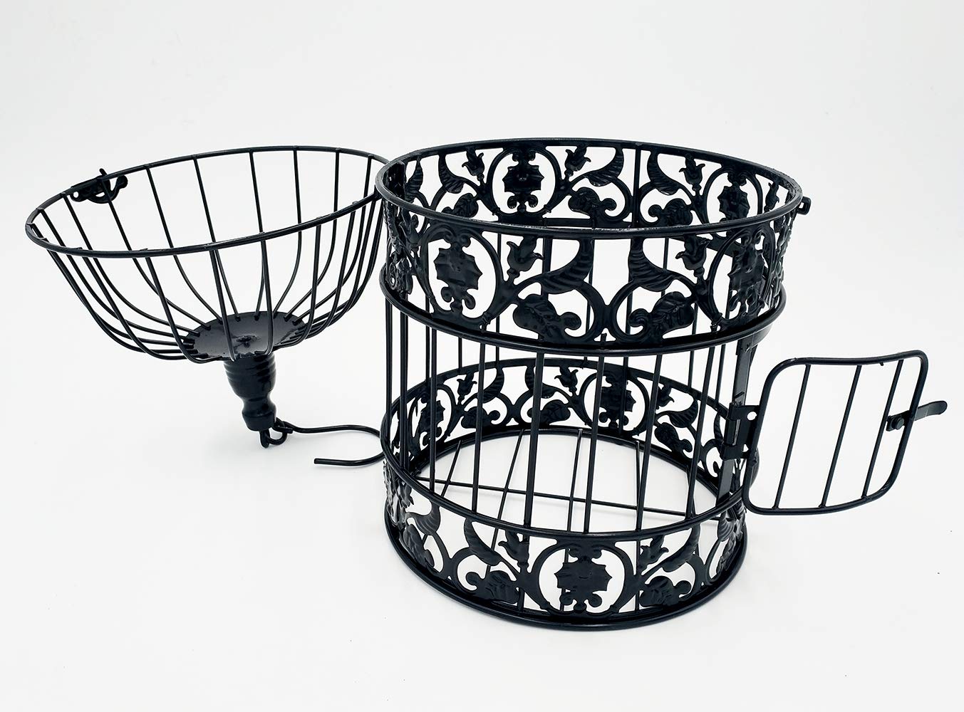Pet Show Round Birdcages Wedding Gift Cards Holder Metal Wall Hanging Bird Cage For Small Birds Party Indoor Ourdoor Decoration 10.6“ Black Pack Of 1