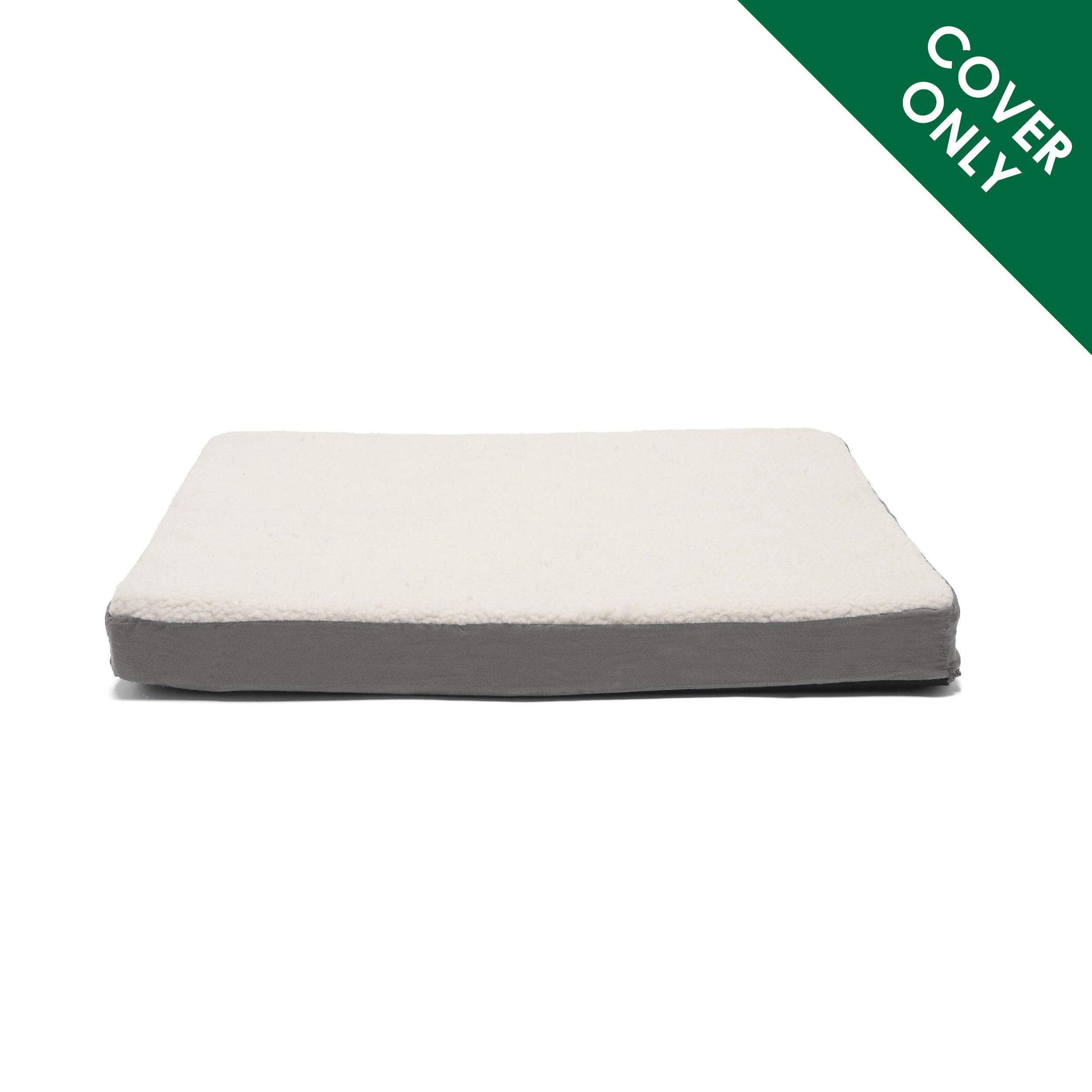Furhaven Dog Bed Cover, Sherpa & Suede, Jumbo 40"x32", Machine Washable, Gray, Model CVR-21503087
