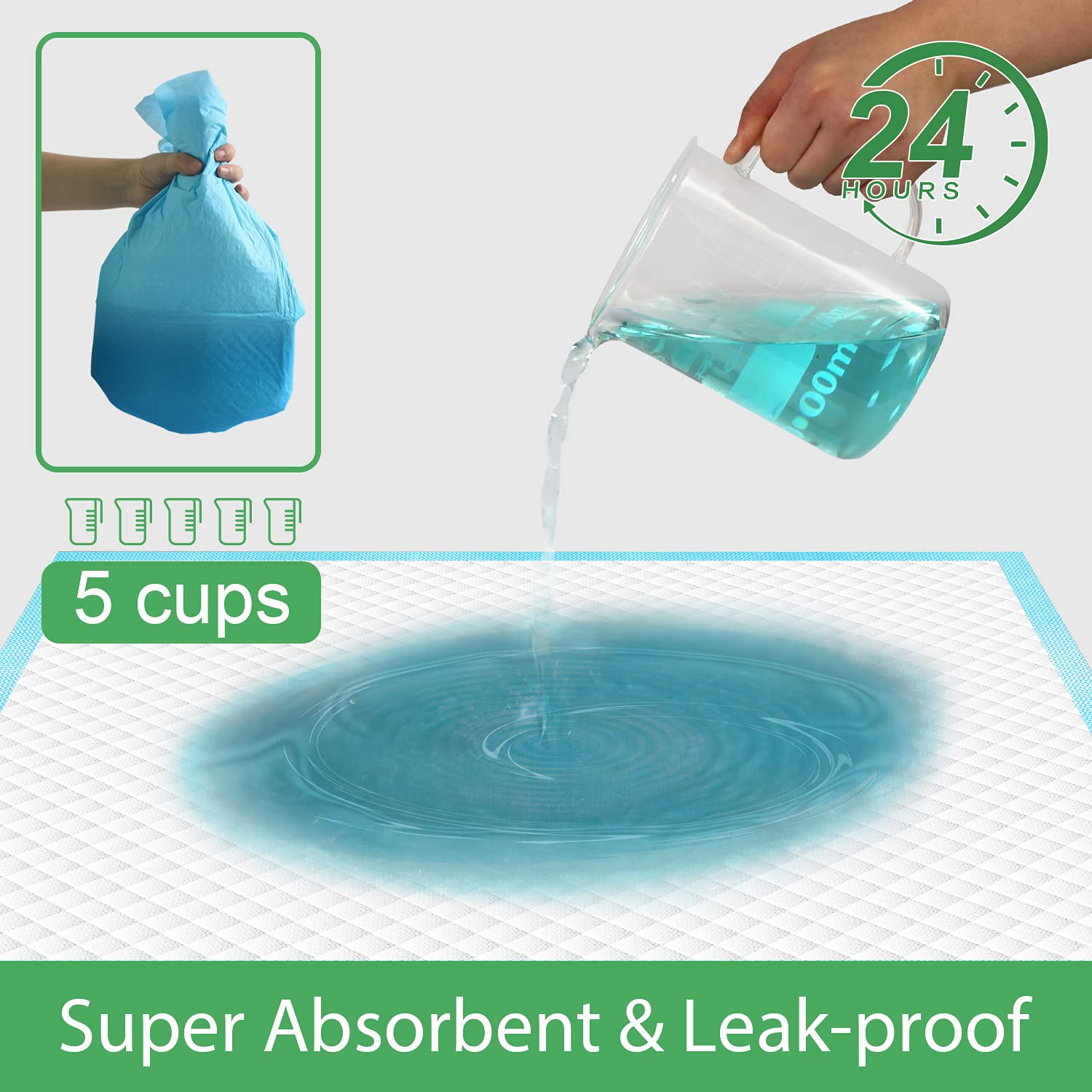 Deep Dear Pet Training And Puppy Pads 24'X24' (75 Count), Super Absorbent Pee Pads For Dogs, Leak-Proof Dog Potty Training Pads For Puppies, Cats, Rabbits, Disposable Pet Pads For Housetraining
