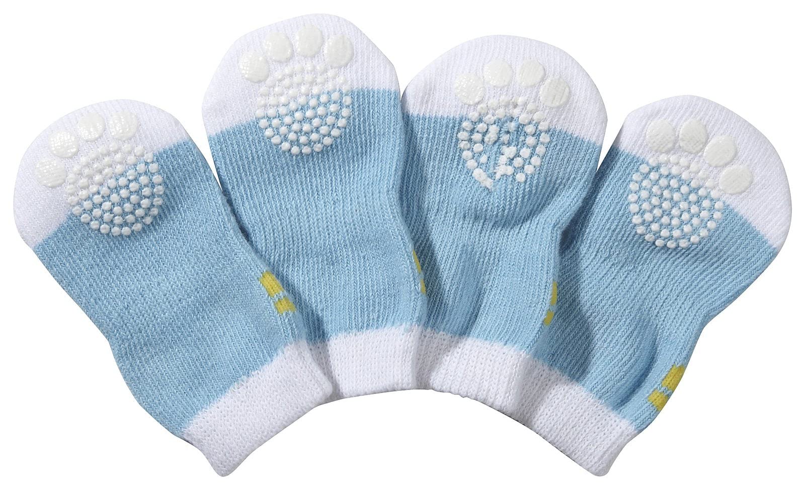 Pet Life Anti-Slippage Dog Socks - Pet Socks with Rubberized Micro Grips for Premium Traction - Set of 4 Socks for Dogs
