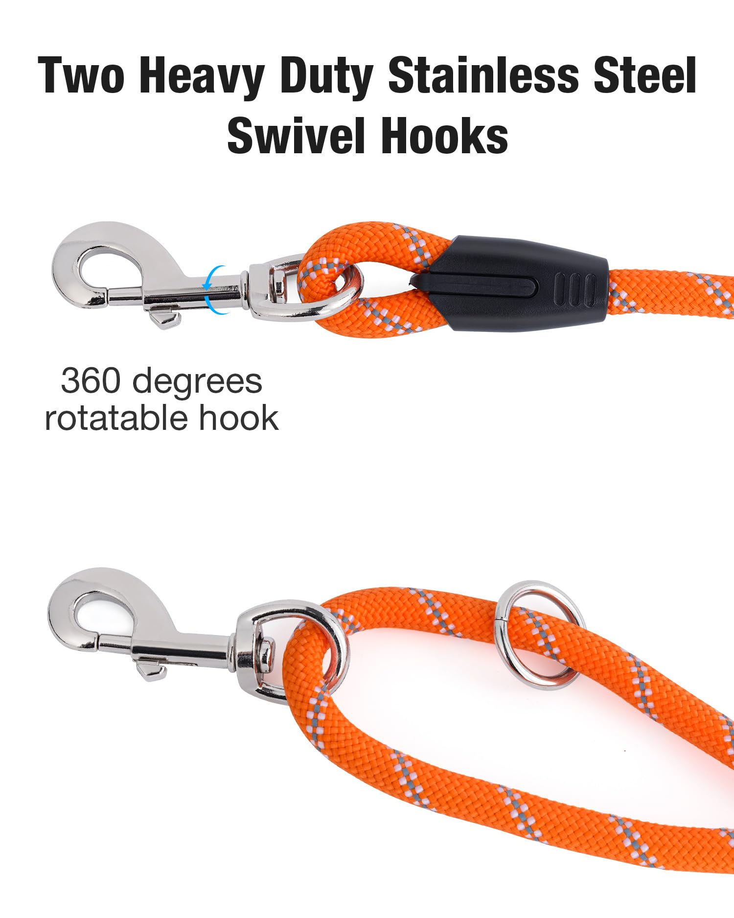 Long Dog Leash For Dog Training 20Ft, Heavy Duty Dog Lead For Large Medium Small Dogs Outside Walking, Playing, Camping, Or Yard,Orange