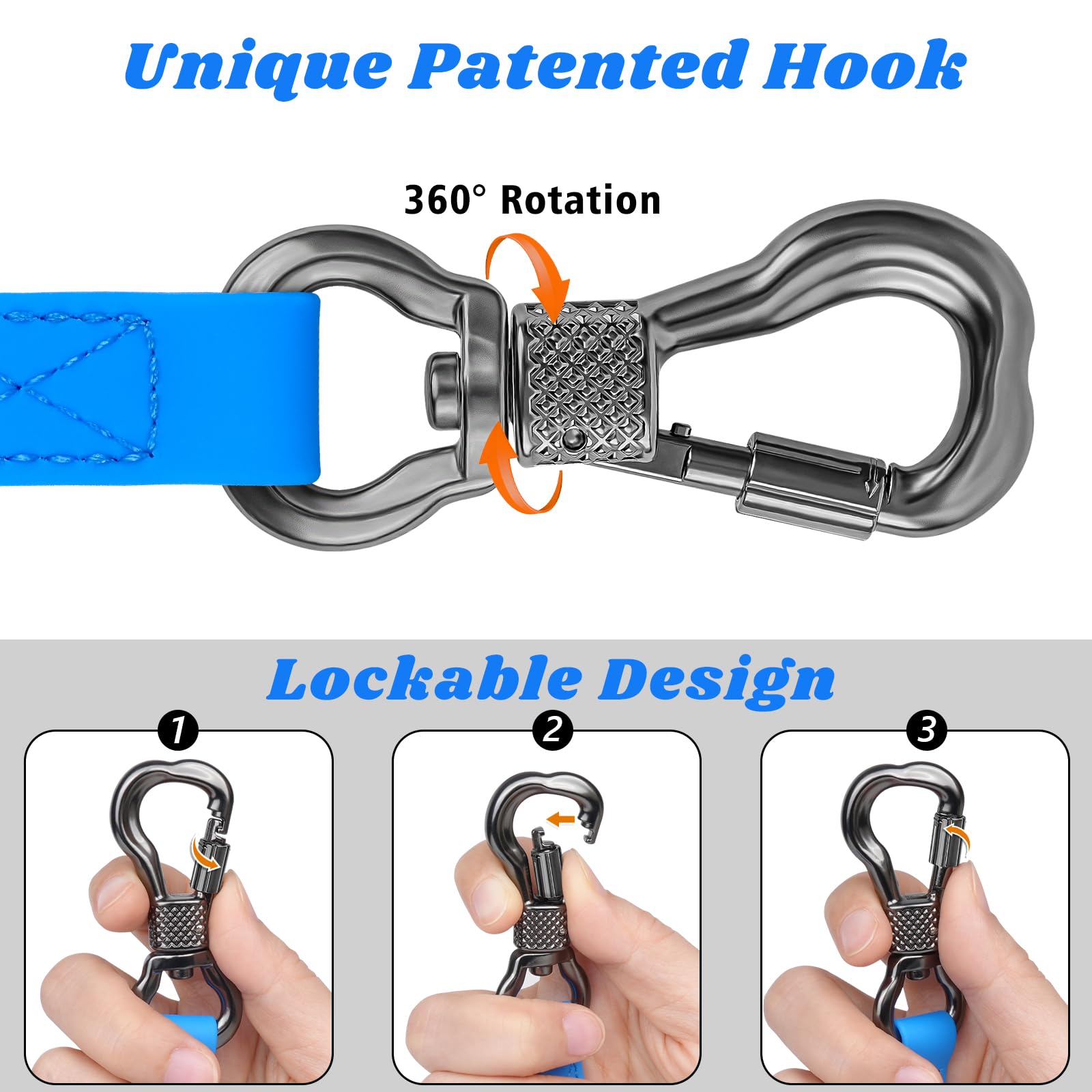 Xiaz 6Ft Waterproof Dog Leash, Training Line Lead For Large Medium Small Dogs Outside Walking, Playing, Camping, Or Yard (6Ft, B