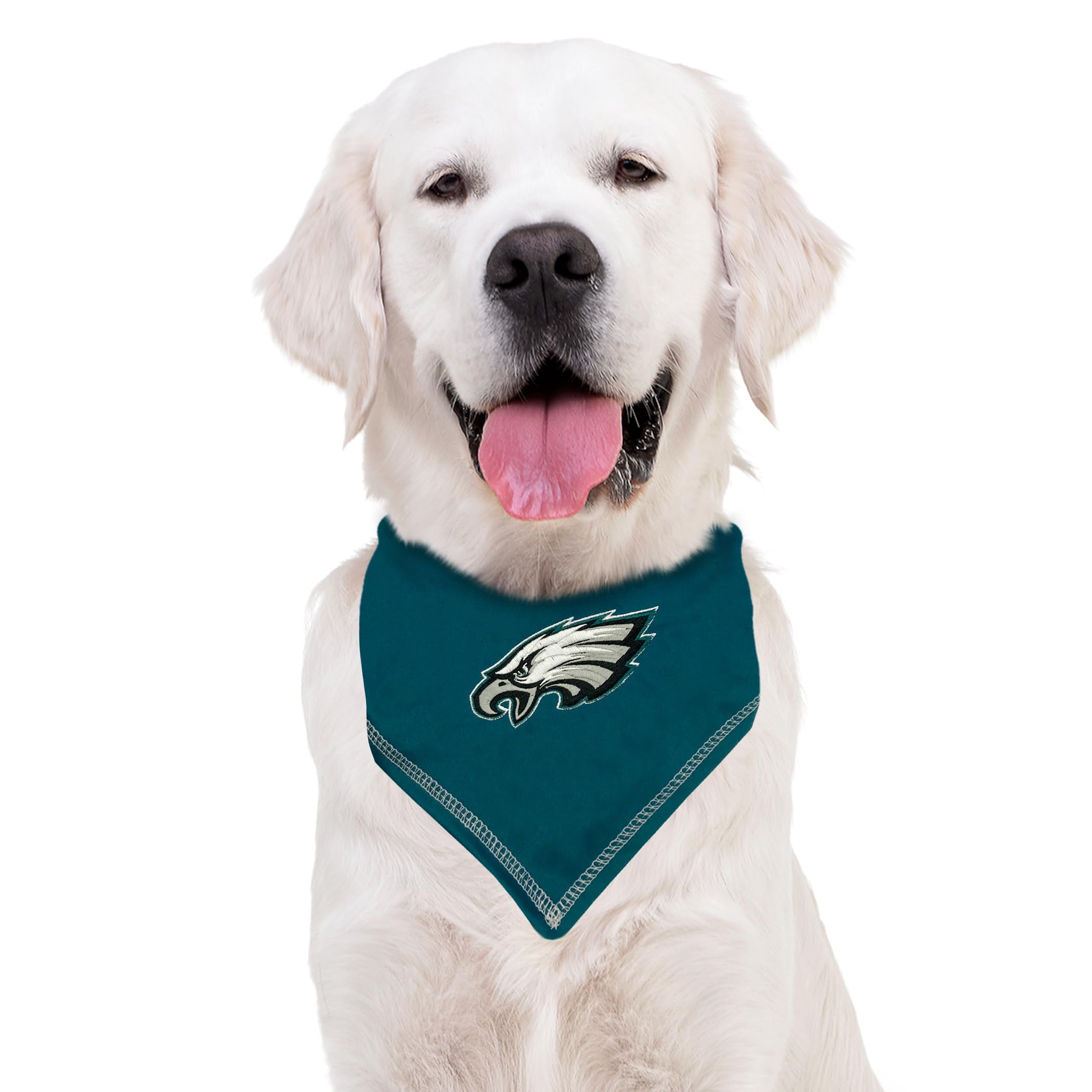 Pets First NFL Dog Bandana, Small/Medium, Polycotton, Philadelphia Eagles, Model PHL-3550-S-M