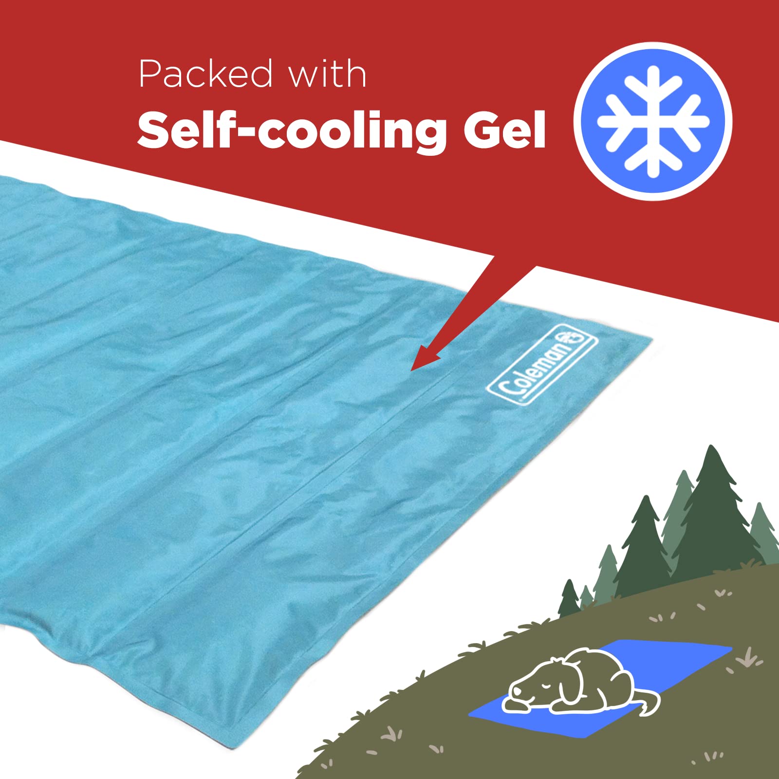Coleman Comfort Cooling Gel Pet Pad, Dog And Cat Supplies,Non-Toxic,24X30 Inches, Blue
