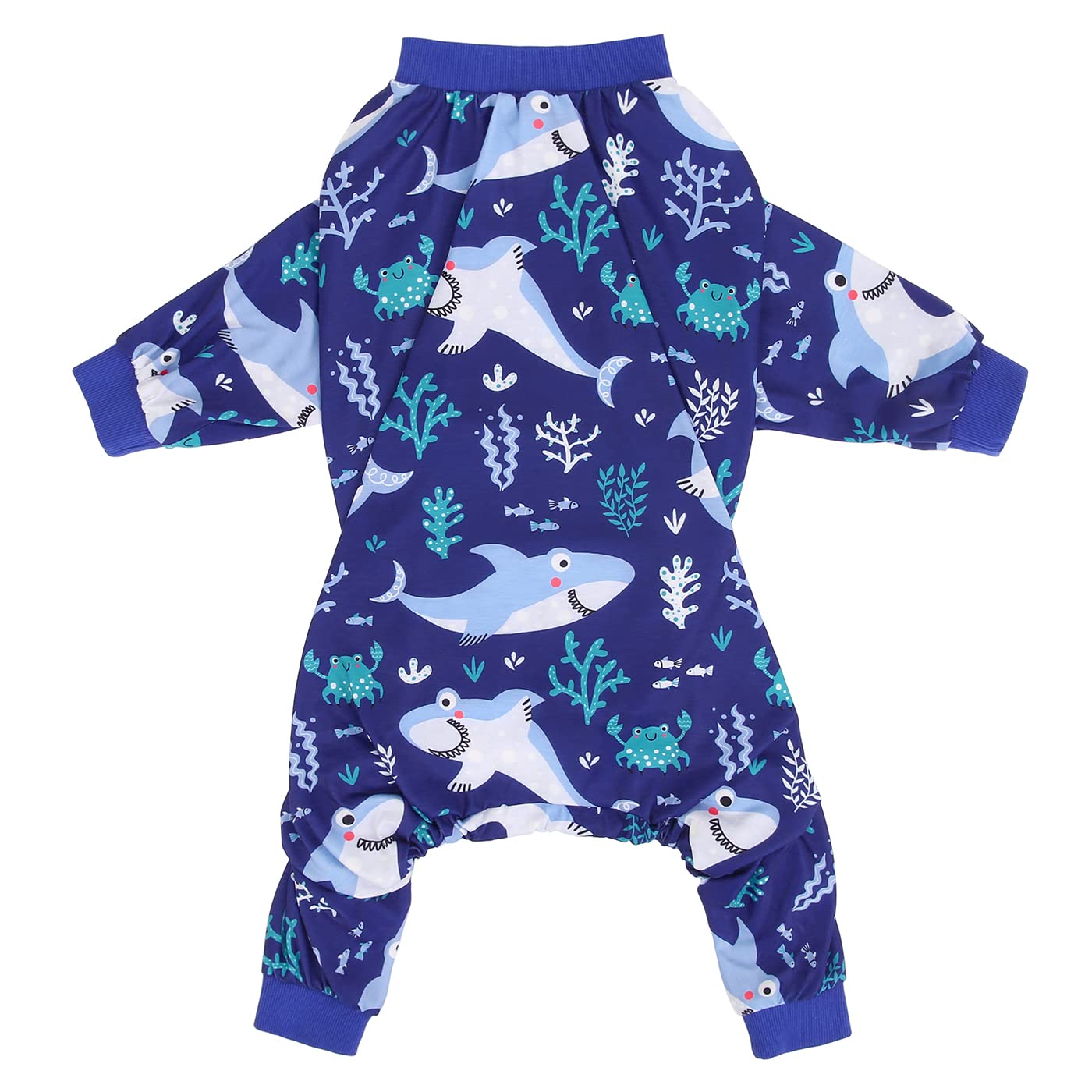 Hde Dog Pajamas One Piece Jumpsuit Lightweight Dog Pjs Shirt For M-3Xl Dogs Sharks - M